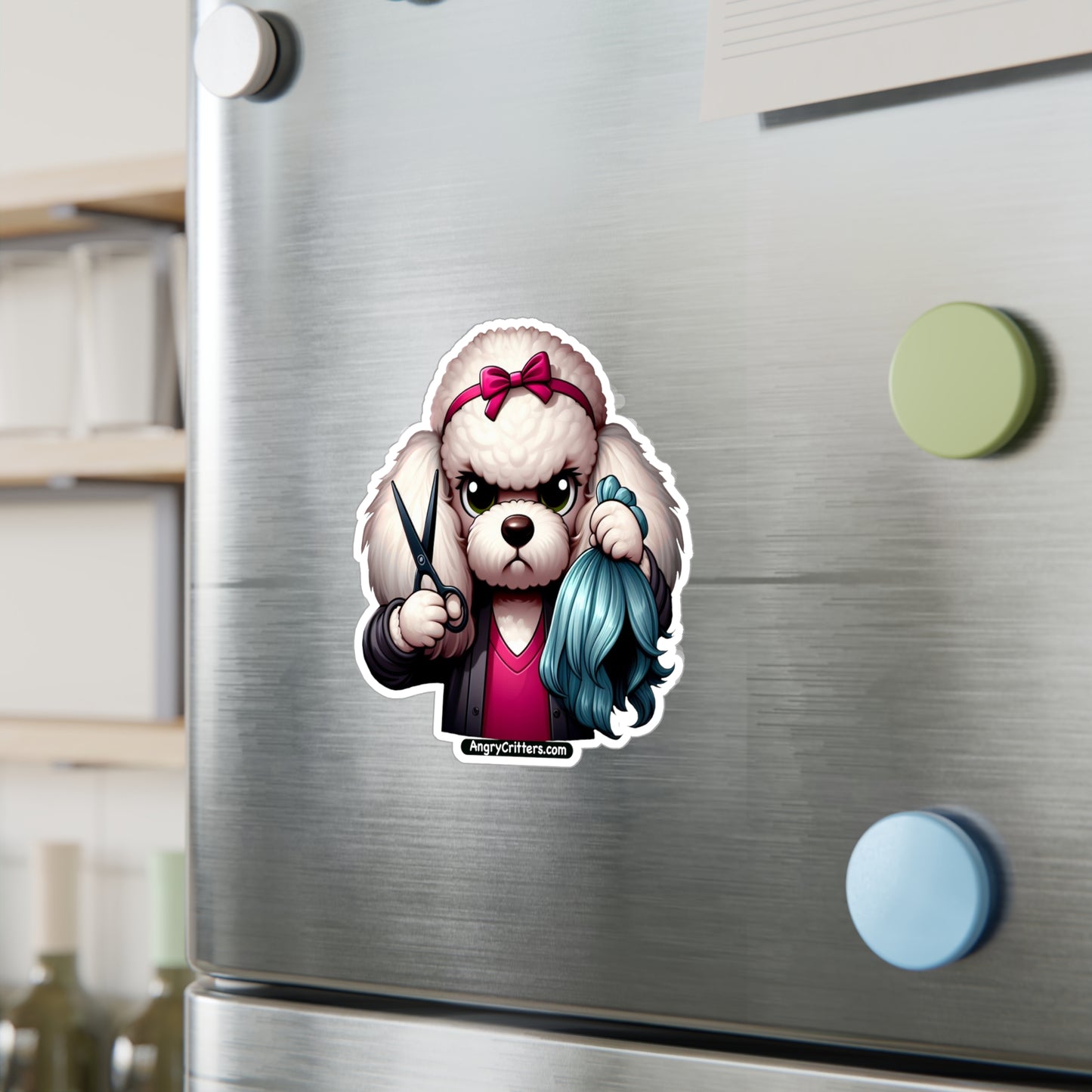 Angry Critters - Poodle Hairdresser Kiss-Cut Vinyl Decals