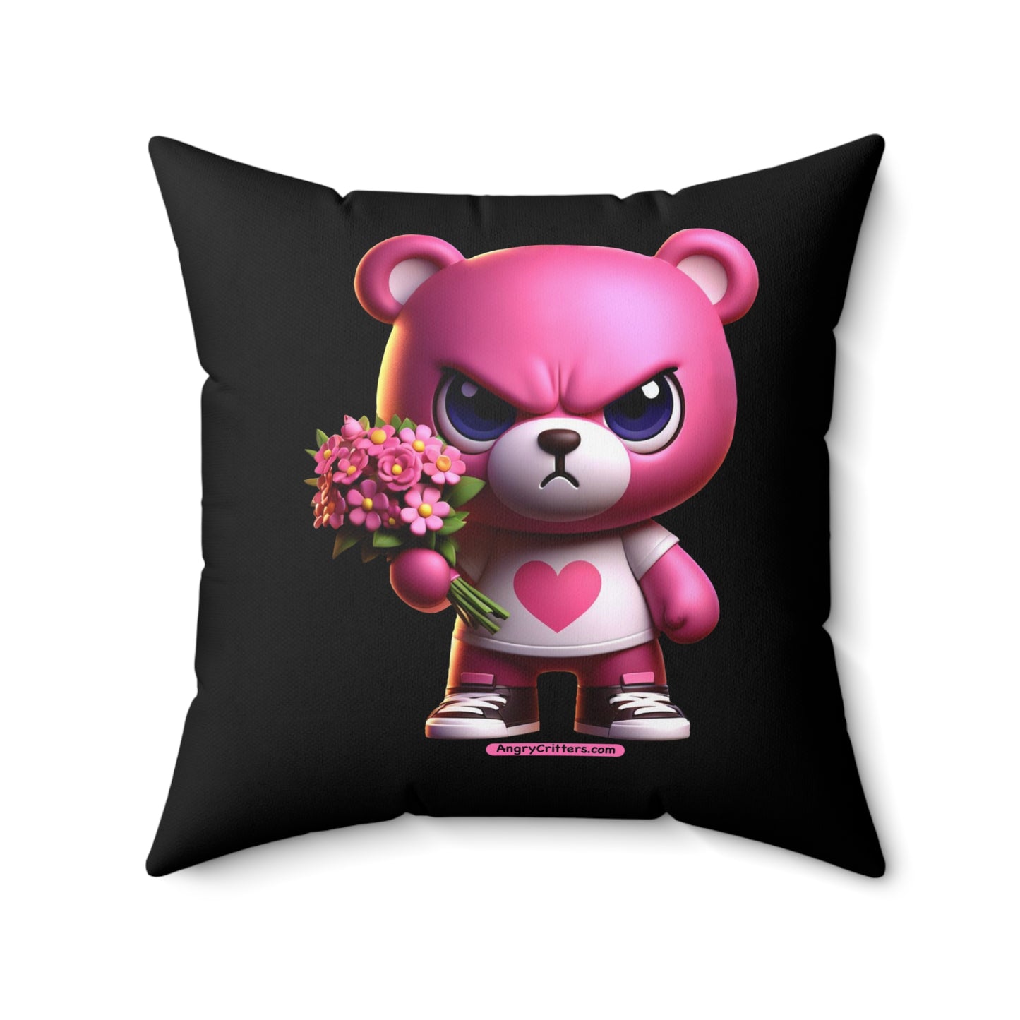 Square Pillow Evelyn Pink Teddy (Spun Polyester)