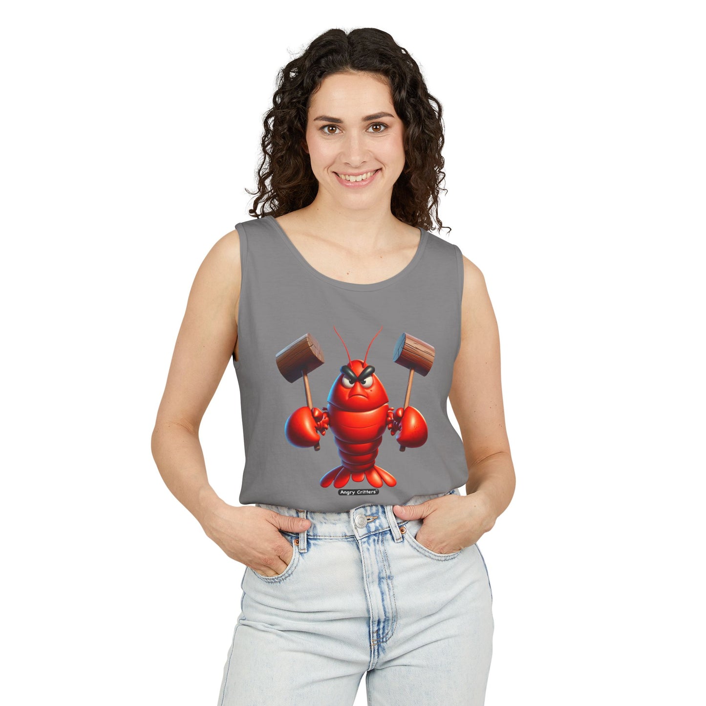 Angry Lobster Graphic Tank Top - Unisex Summer Wear