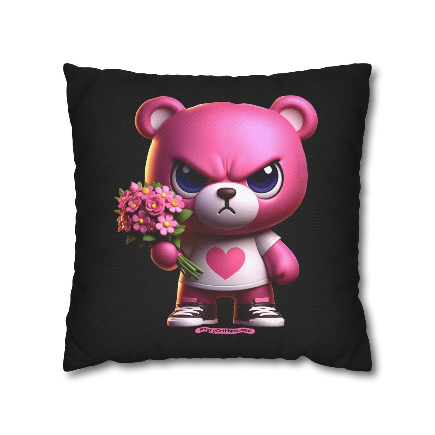 Square Pillowcase Evelyn Pink Teddy (Spun Polyester)