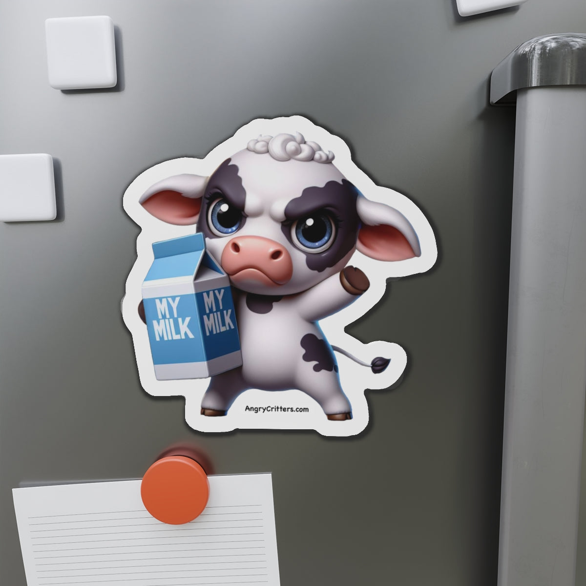 Angry Cow Die-Cut Magnet