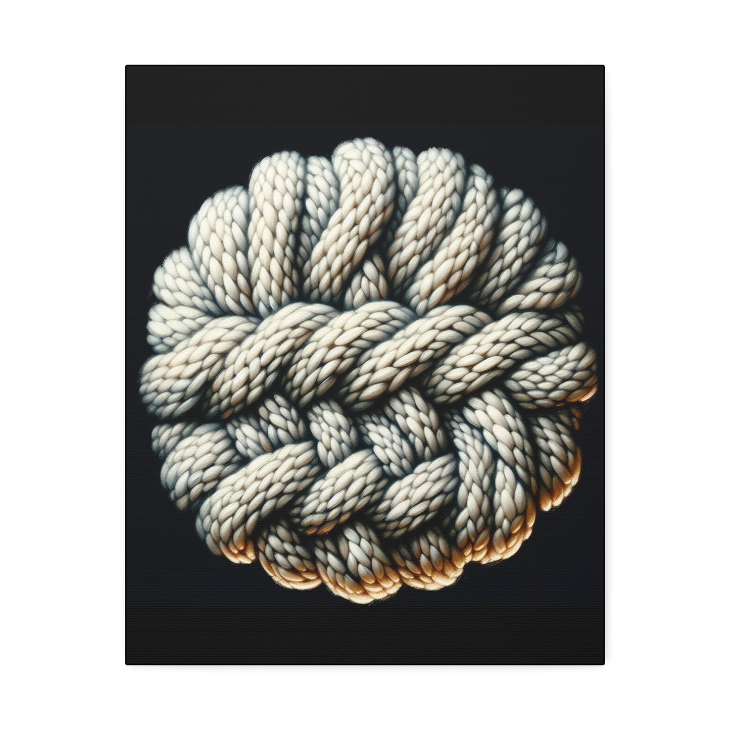 Canvas Stretched, Fisherman Aesthetic Knitted Knot Wall Art, Nautical Decor, Fine Woolens Print, Ocean Theme Painting, Oil