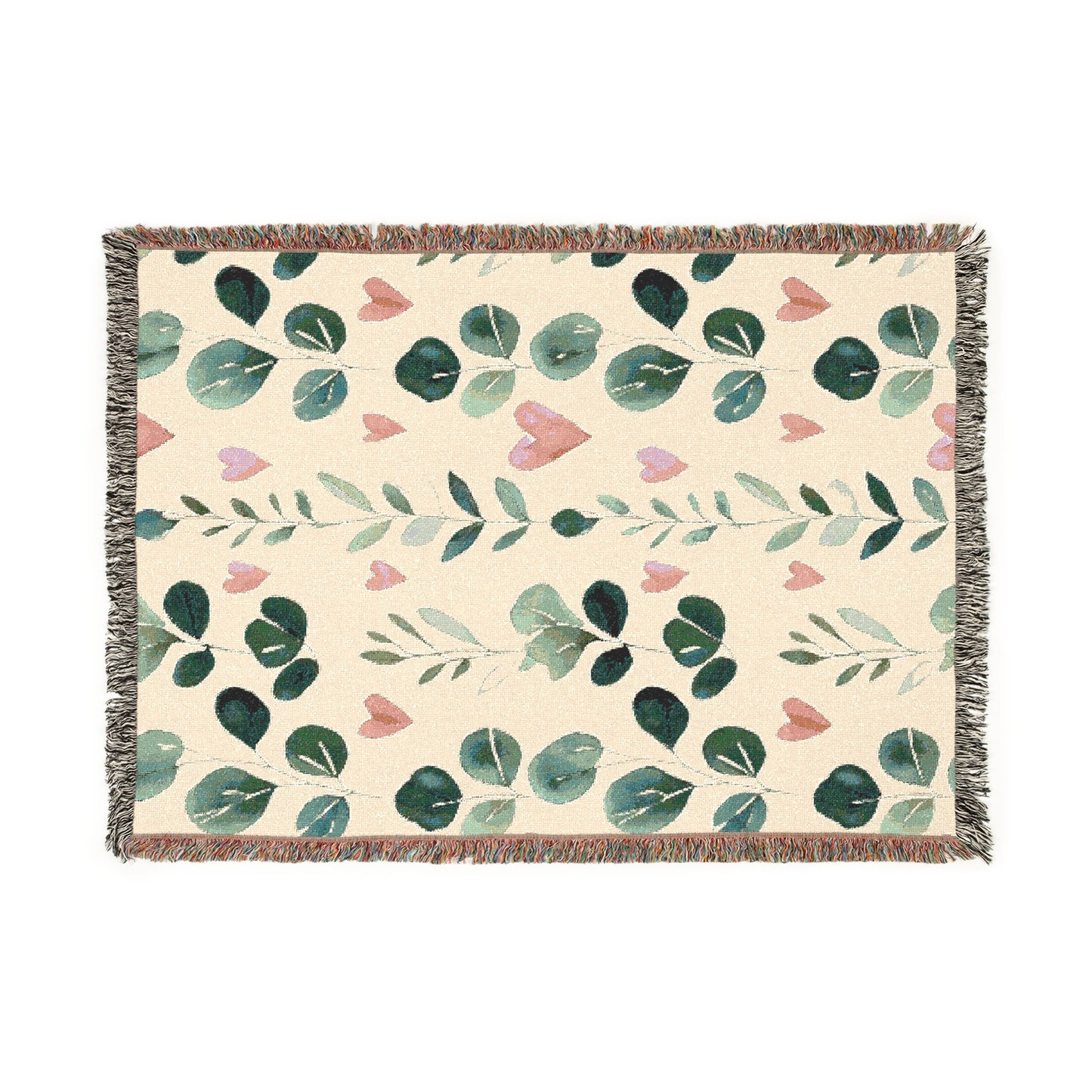 Woven Blanket - Vines & Hearts Cozy Home Decor Throw - Ideal for Valentine's Day or Anniversaries