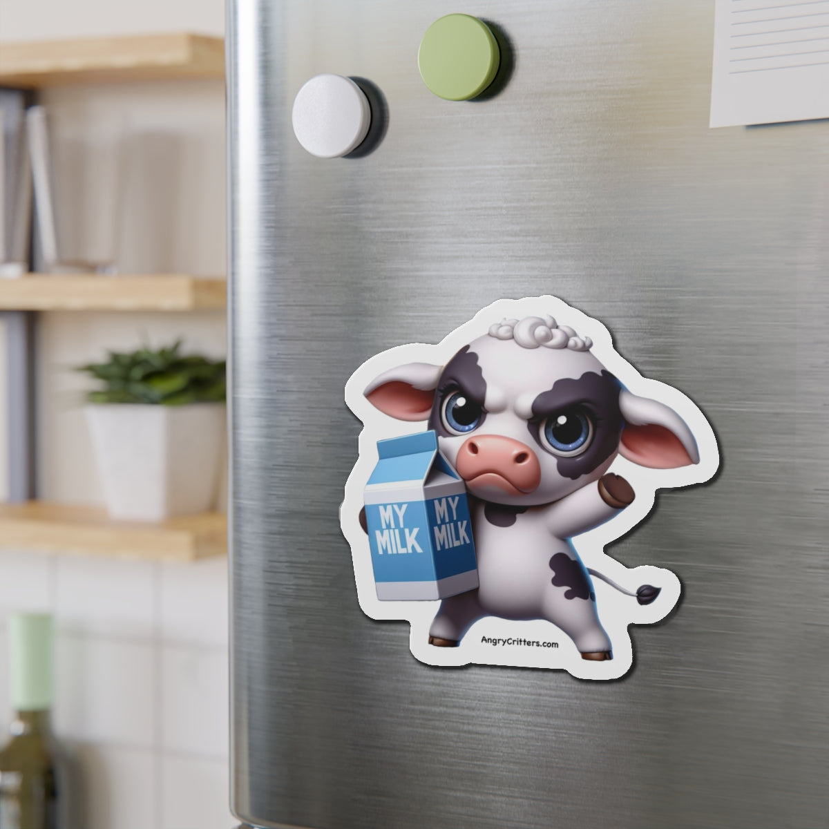 Angry Cow Die-Cut Magnet