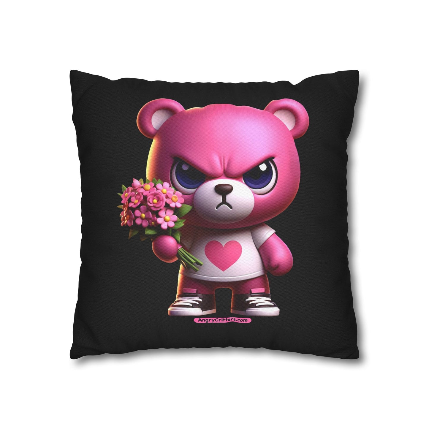 Square Pillowcase Evelyn Pink Teddy (Spun Polyester)