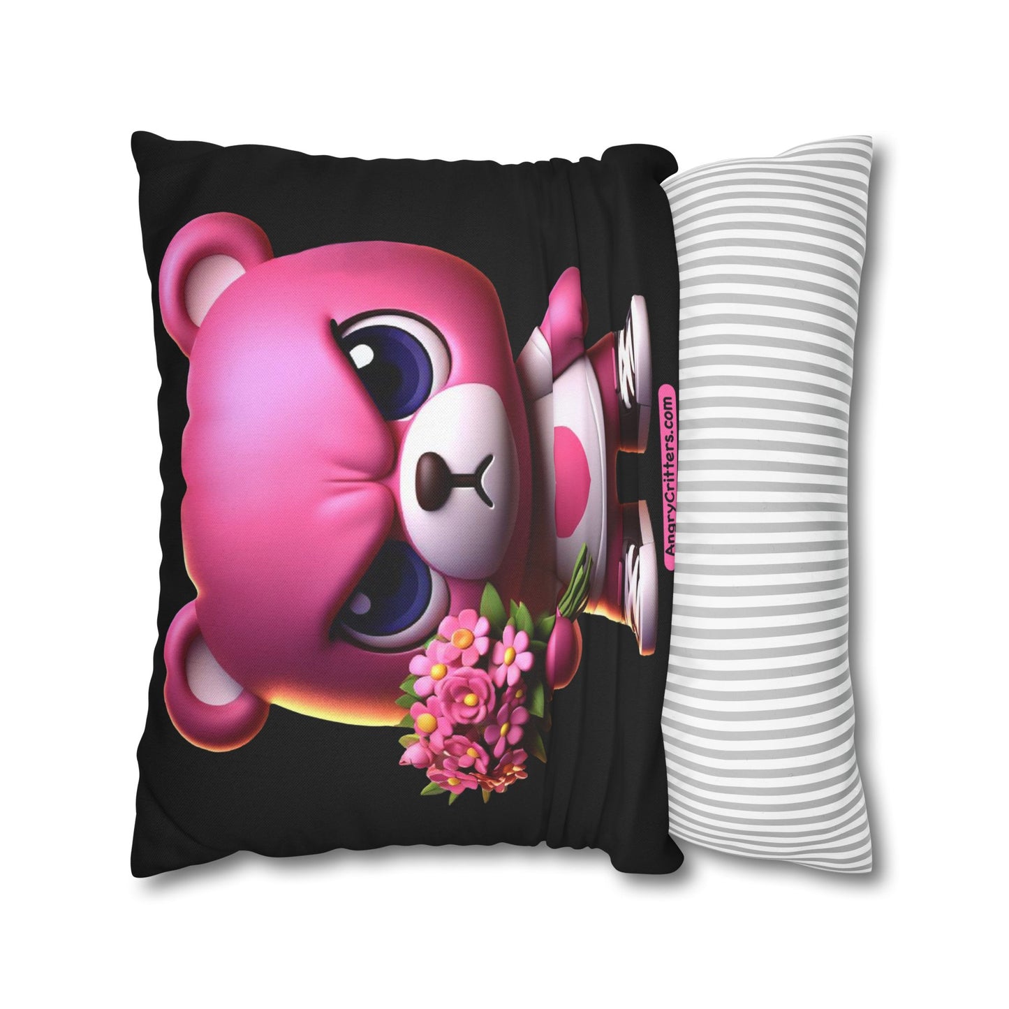 Square Pillowcase Evelyn Pink Teddy (Spun Polyester)
