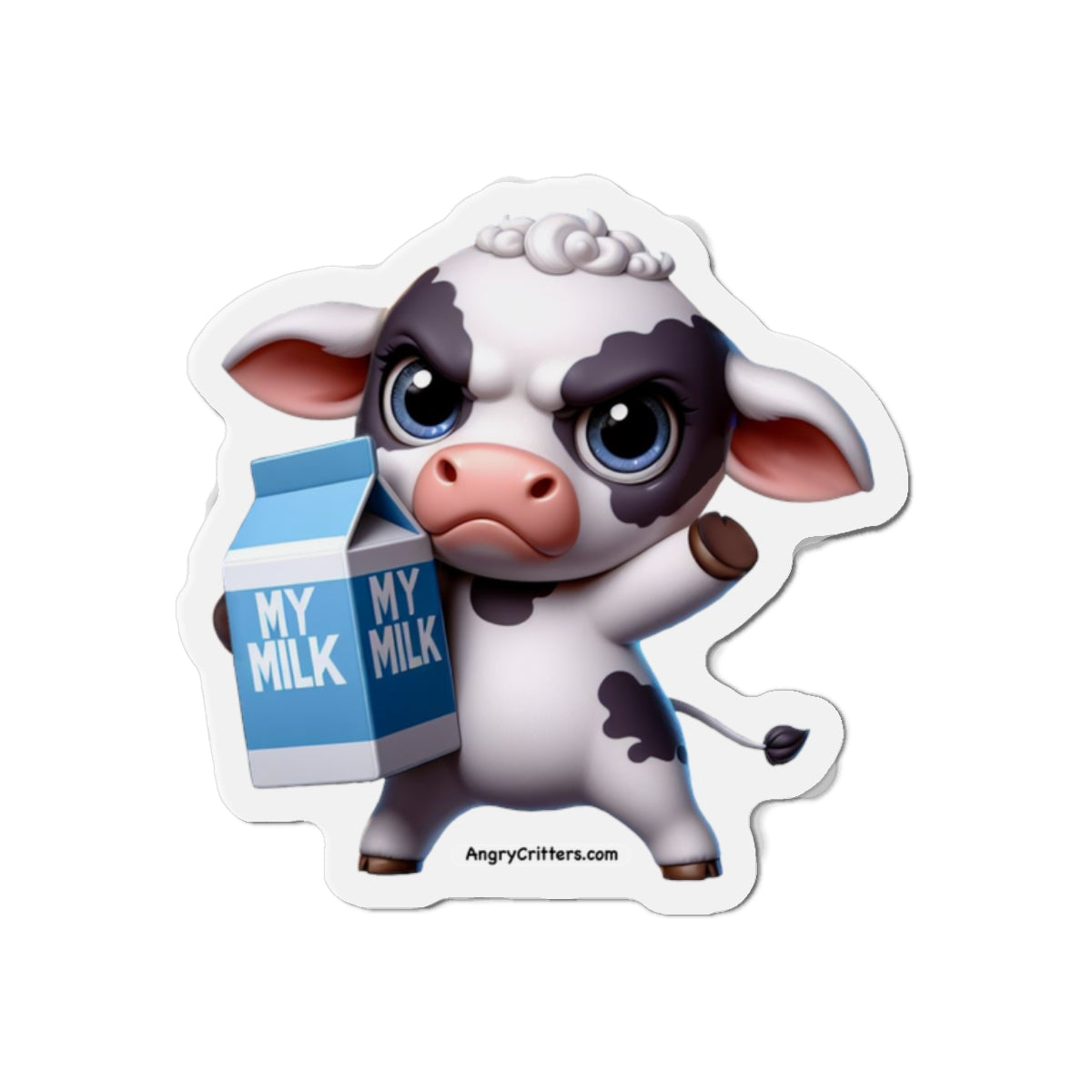 Angry Cow Die-Cut Magnet
