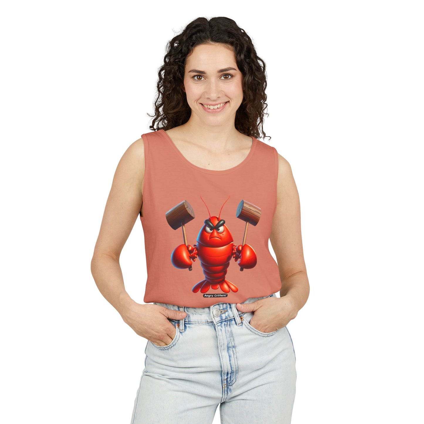 Angry Lobster Graphic Tank Top - Unisex Summer Wear