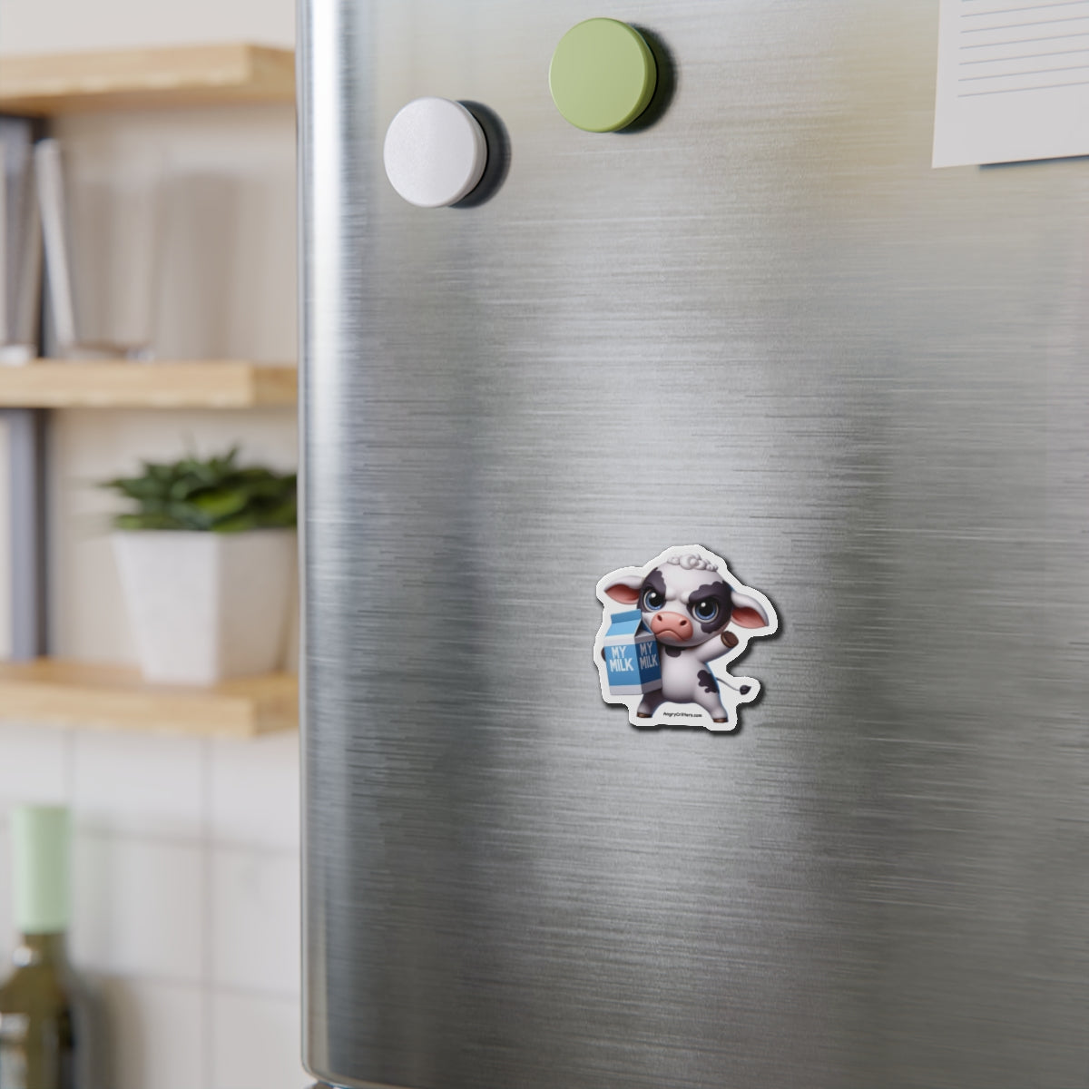 Angry Cow Die-Cut Magnet