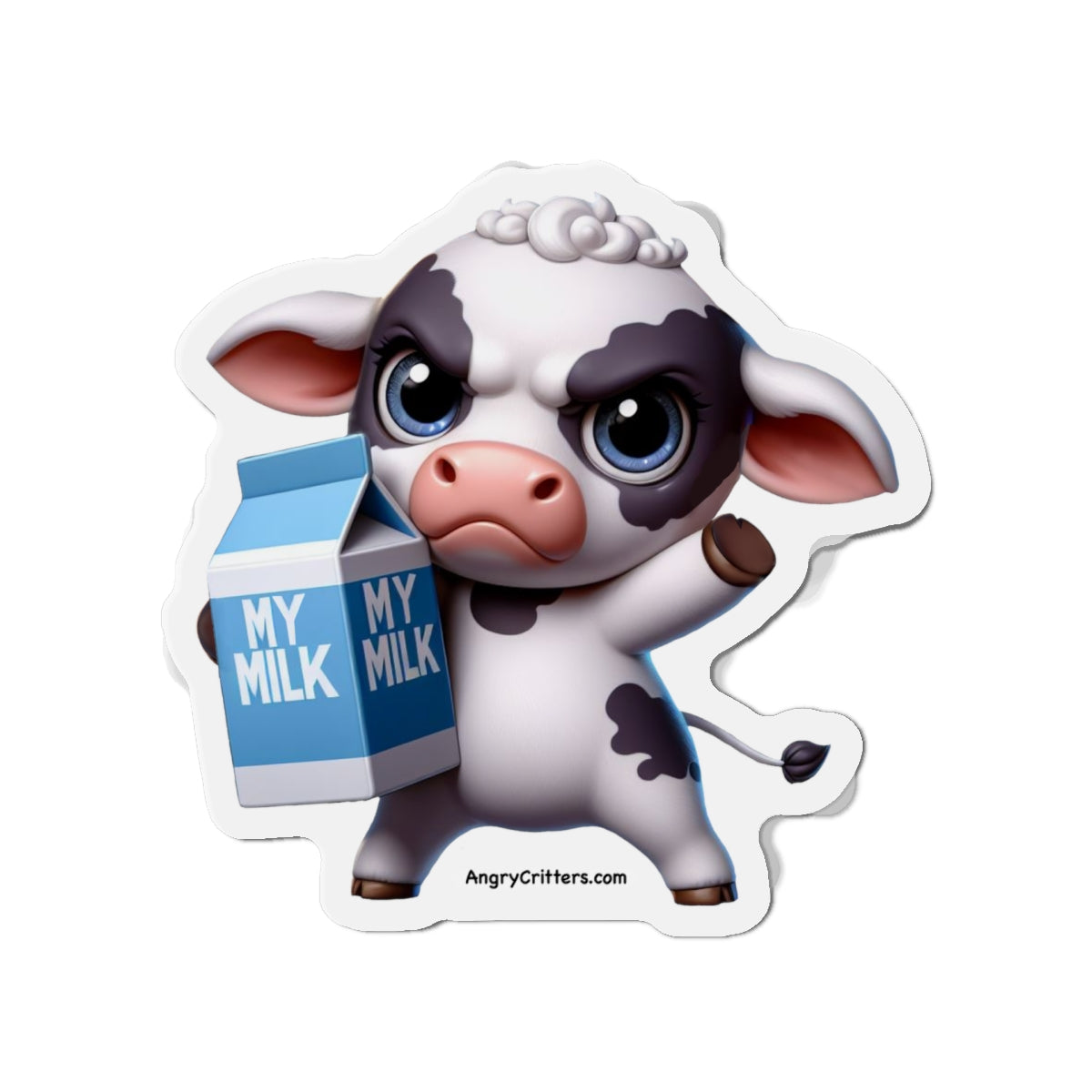 Angry Cow Die-Cut Magnet