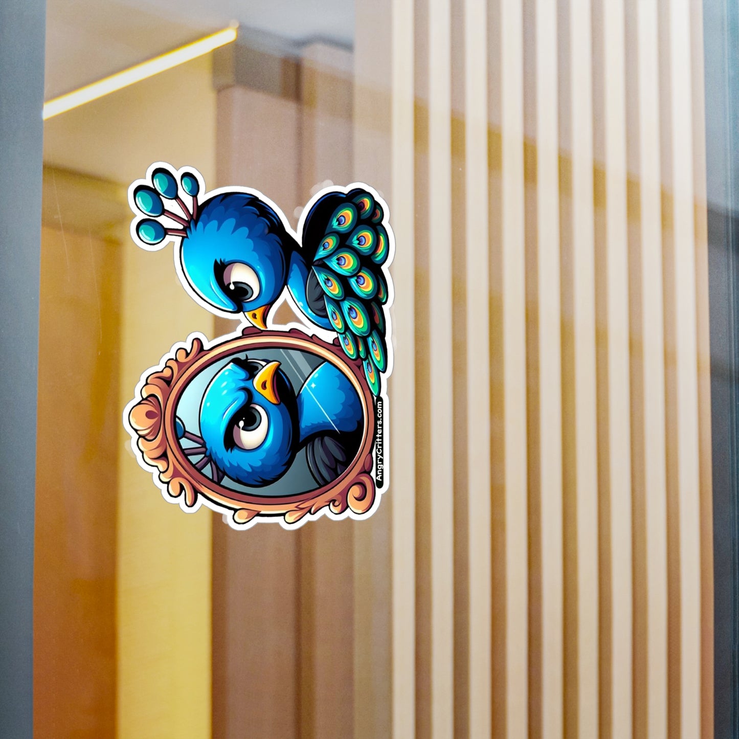 Angry Critters - Peacock & Mirror, Kiss-Cut Vinyl Decals