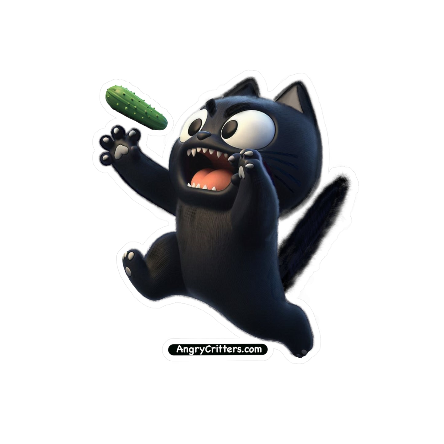 Angry Critters - Black Cat Scare, Kiss-Cut Vinyl Decals