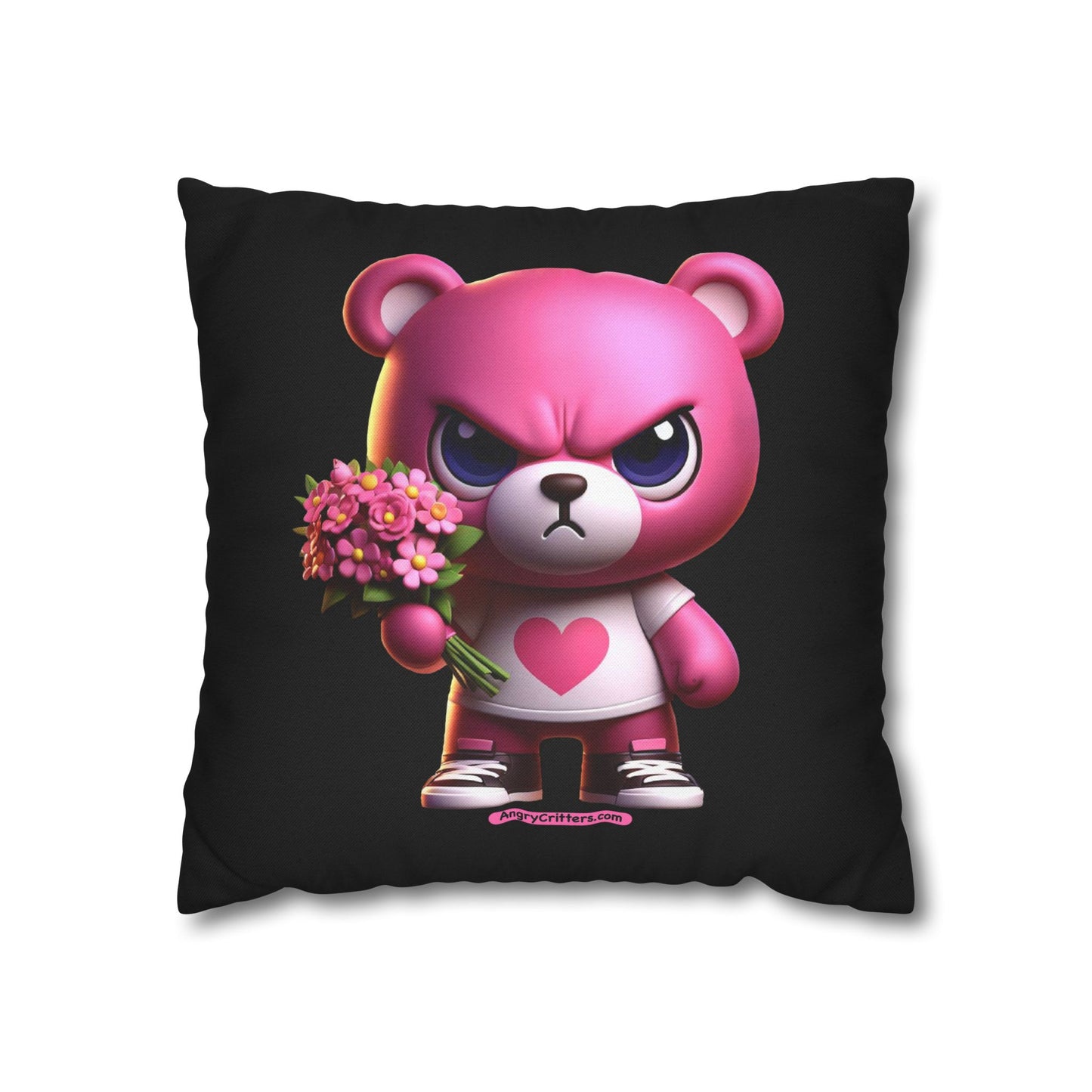 Square Pillowcase Evelyn Pink Teddy (Spun Polyester)