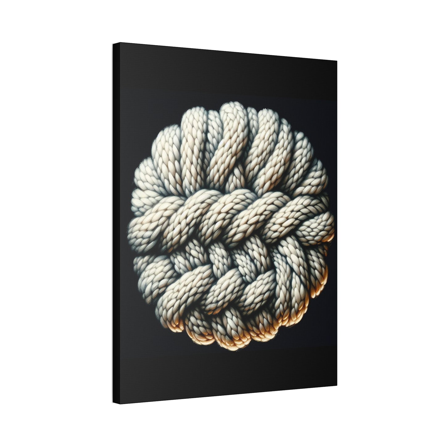 Canvas Stretched, Fisherman Aesthetic Knitted Knot Wall Art, Nautical Decor, Fine Woolens Print, Ocean Theme Painting, Oil