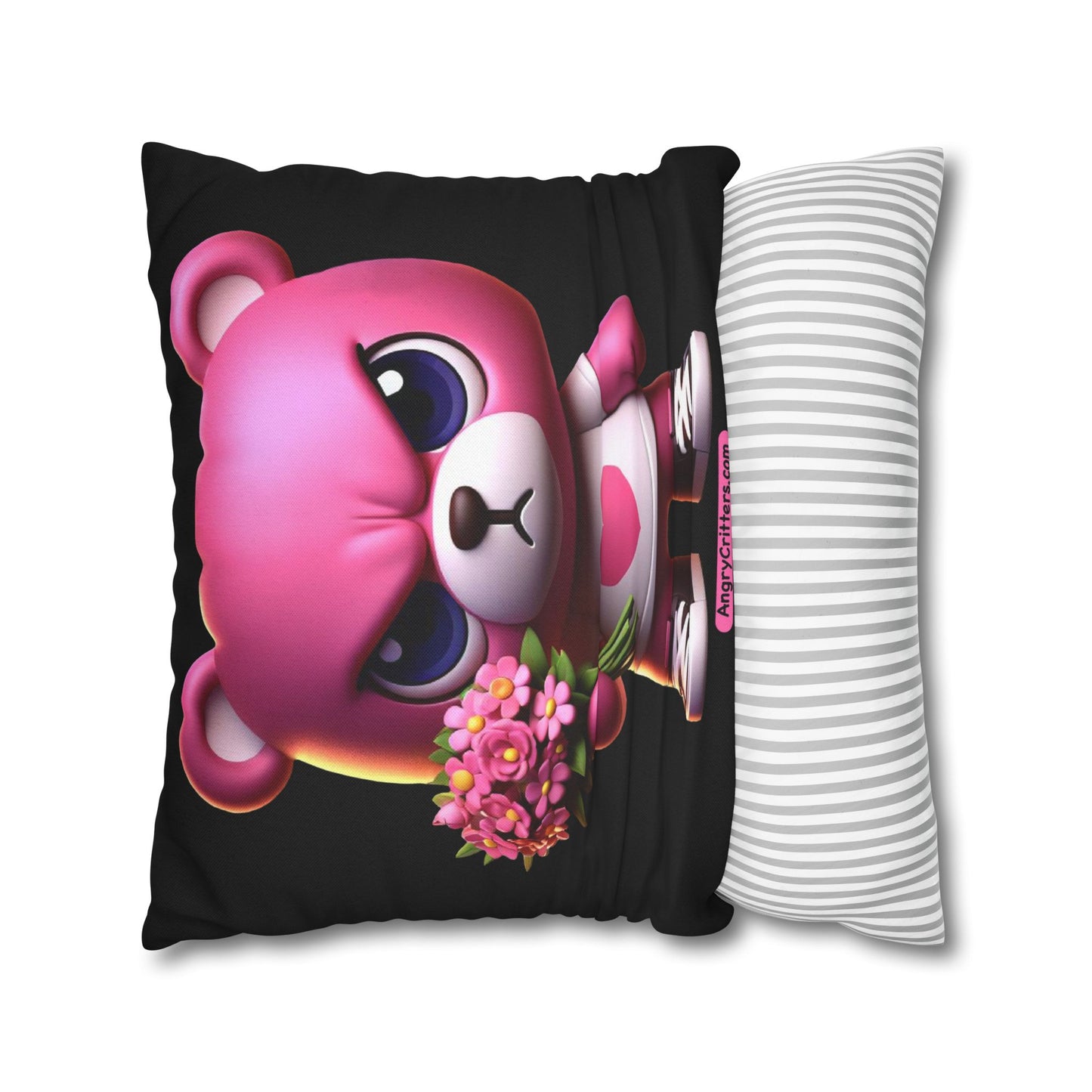 Square Pillowcase Evelyn Pink Teddy (Spun Polyester)