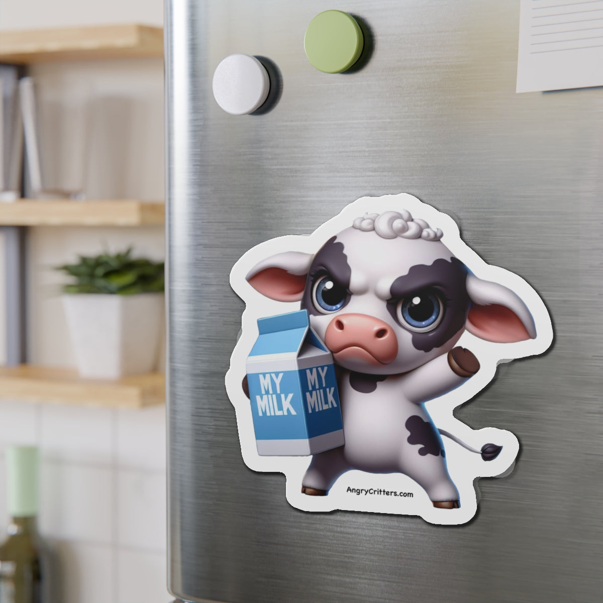 Angry Cow Die-Cut Magnet