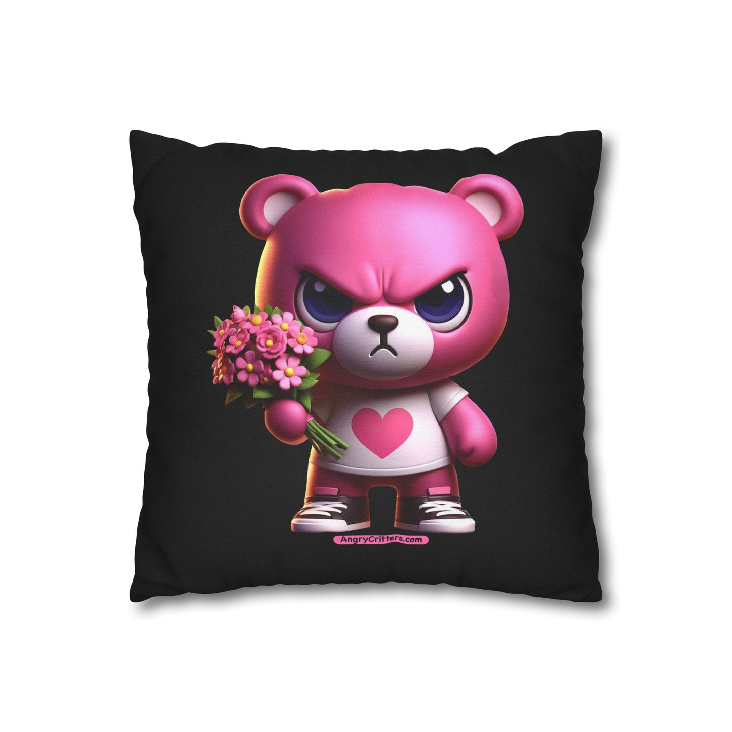 Square Pillowcase Evelyn Pink Teddy (Spun Polyester)