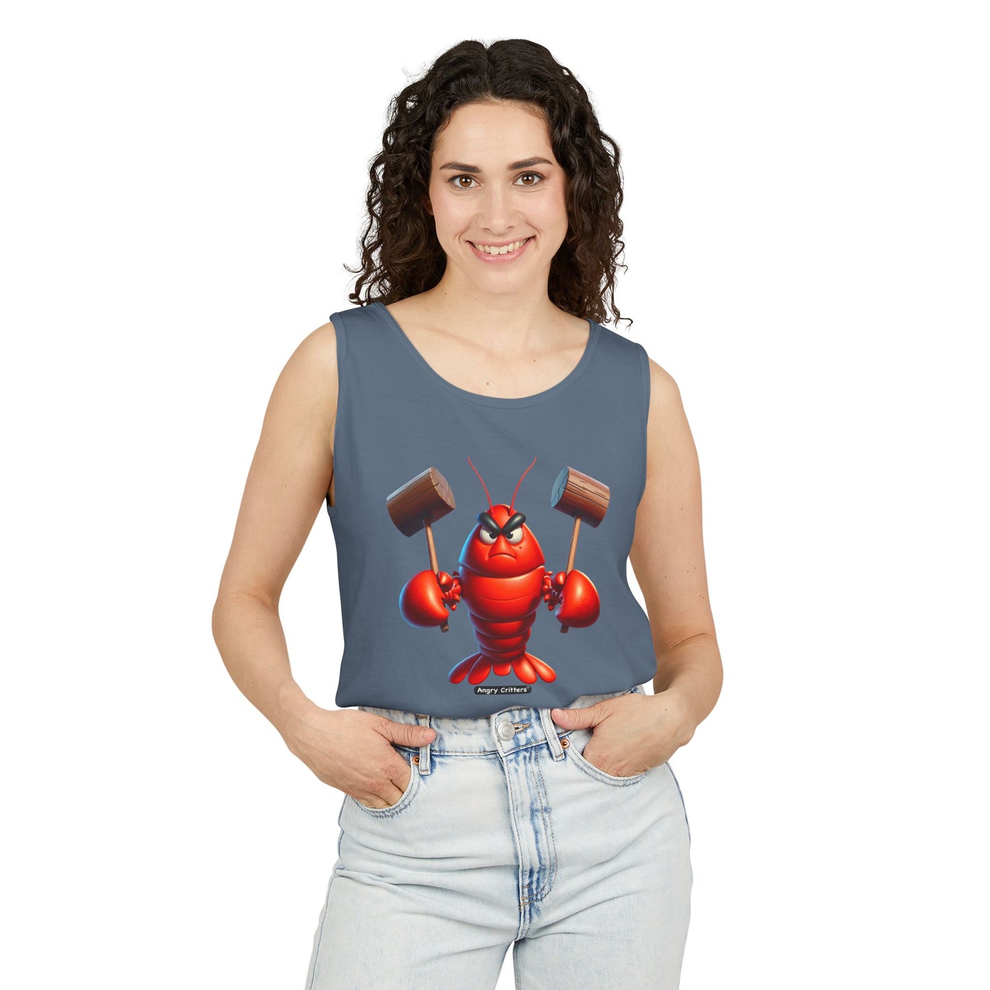 Angry Lobster Graphic Tank Top - Unisex Summer Wear
