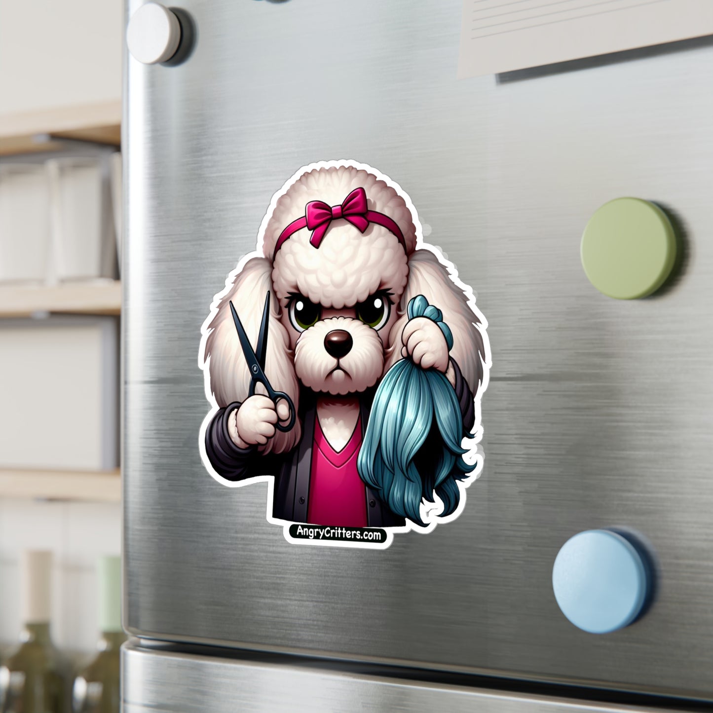 Angry Critters - Poodle Hairdresser Kiss-Cut Vinyl Decals