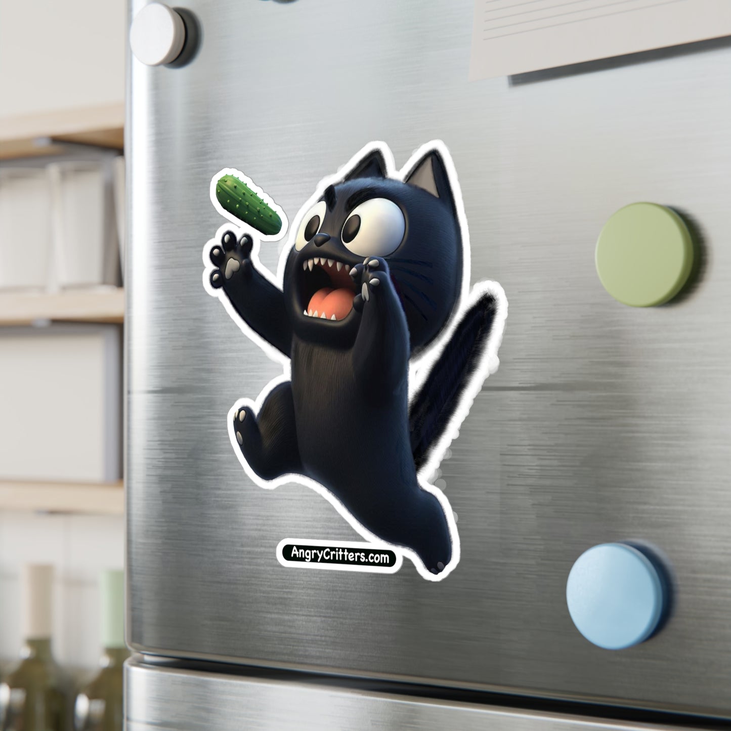 Angry Critters - Black Cat Scare, Kiss-Cut Vinyl Decals