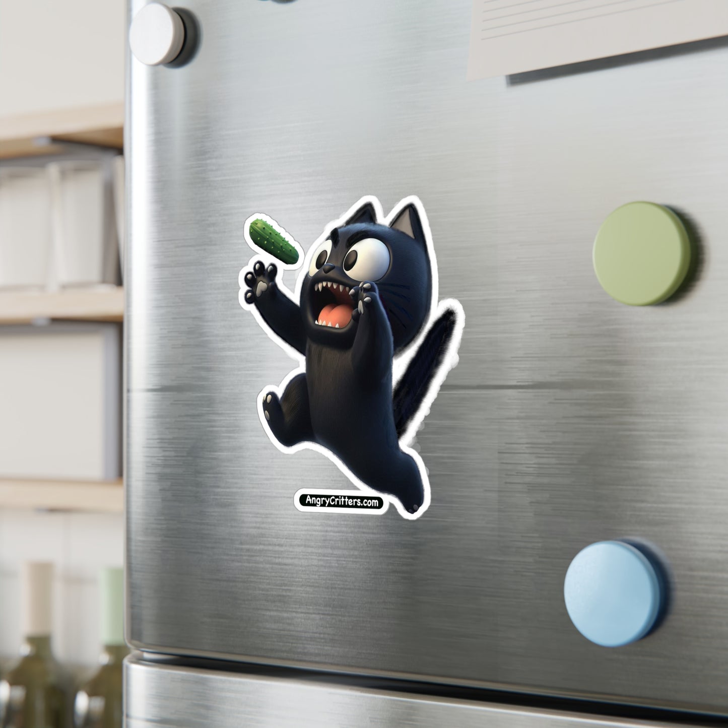 Angry Critters - Black Cat Scare, Kiss-Cut Vinyl Decals