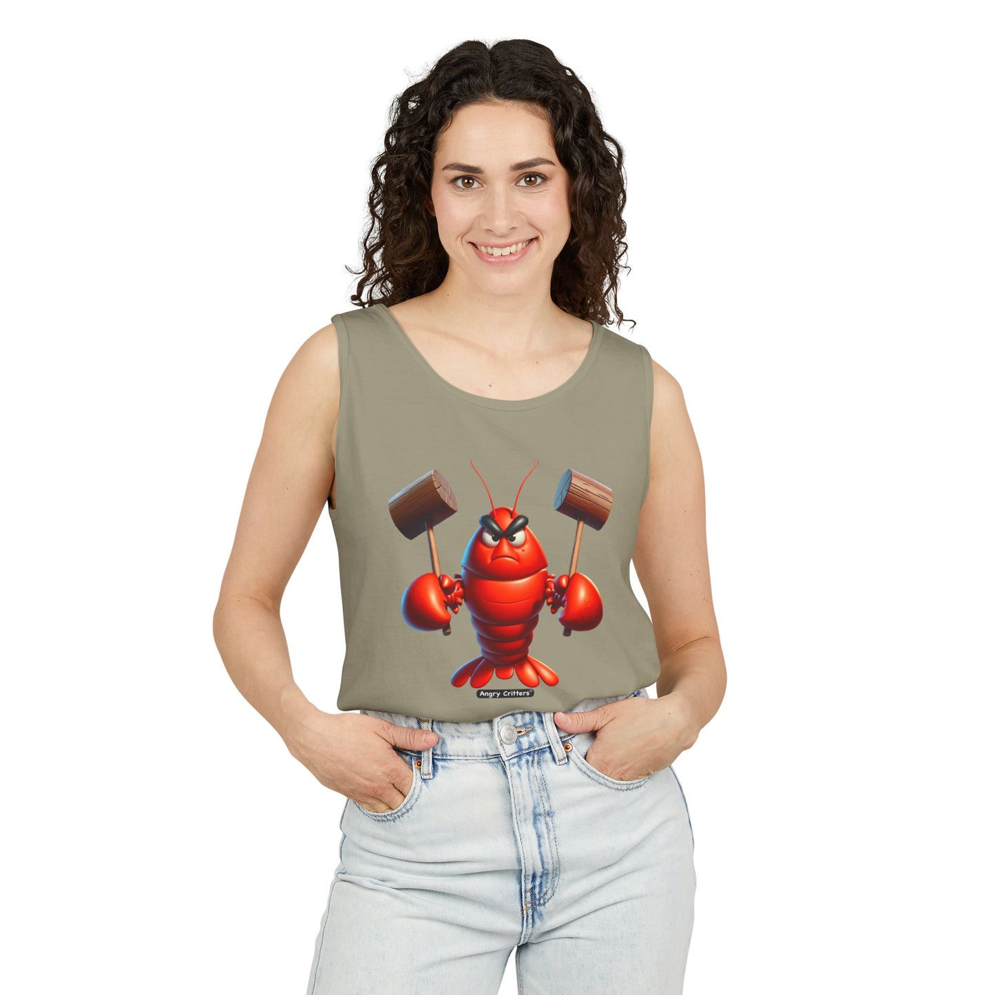 Angry Lobster Graphic Tank Top - Unisex Summer Wear