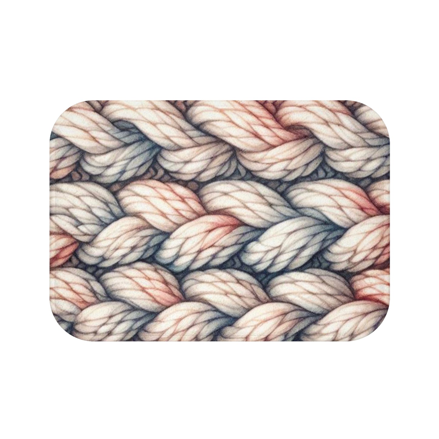 Bath Mat, Water Color Cable Knit Design