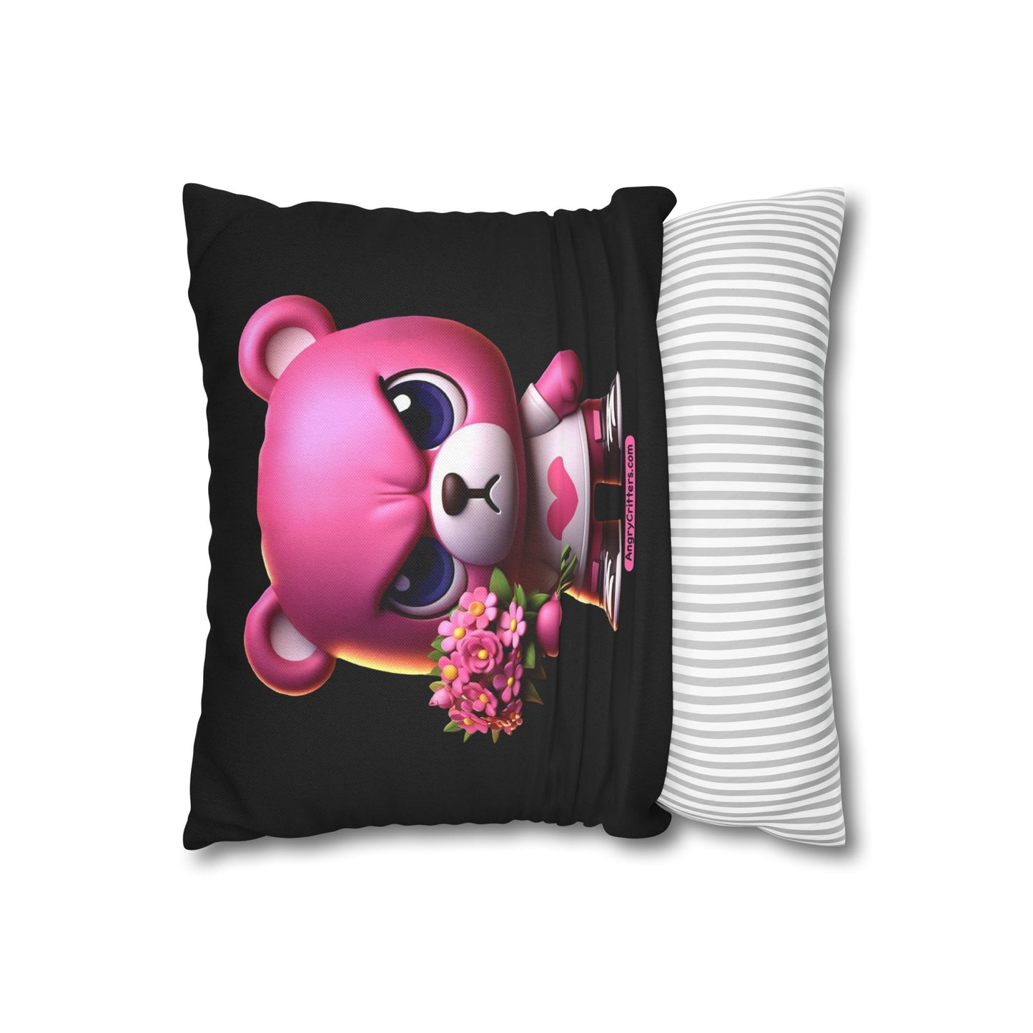 Square Pillowcase Evelyn Pink Teddy (Spun Polyester)
