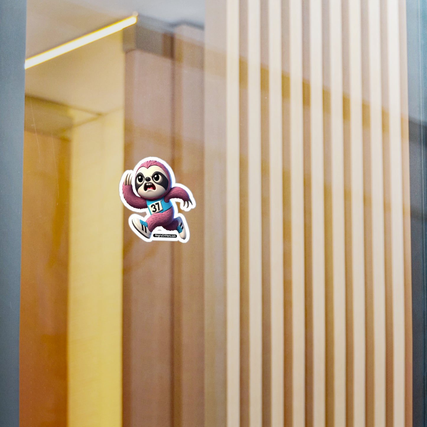 Angry Critters - Running Sloth, Kiss-Cut Vinyl Decals