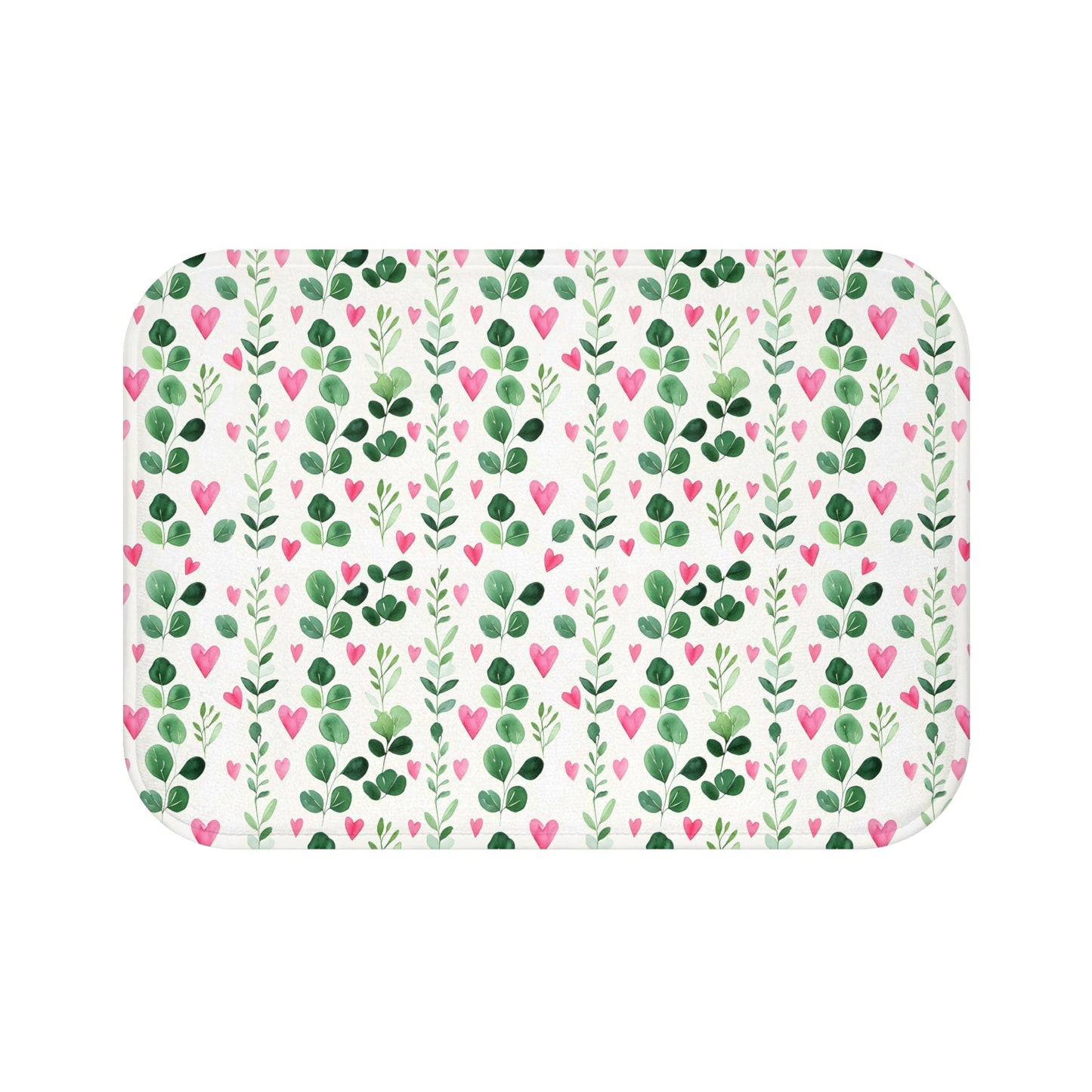 Heart & Vines Bath Mat, Romantic Bathroom Decor, Sweet Valentine's Day Gift, Cozy Home Accent, Floral Heart Rug, Cute Love Theme Mat