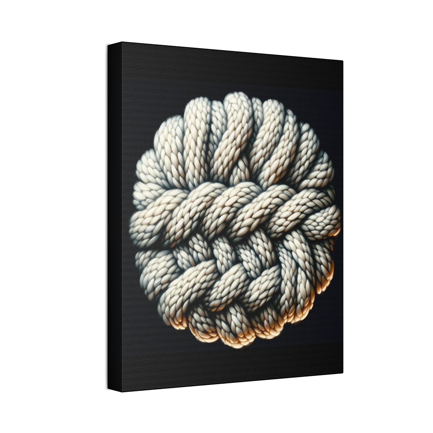 Canvas Stretched, Fisherman Aesthetic Knitted Knot Wall Art, Nautical Decor, Fine Woolens Print, Ocean Theme Painting, Oil