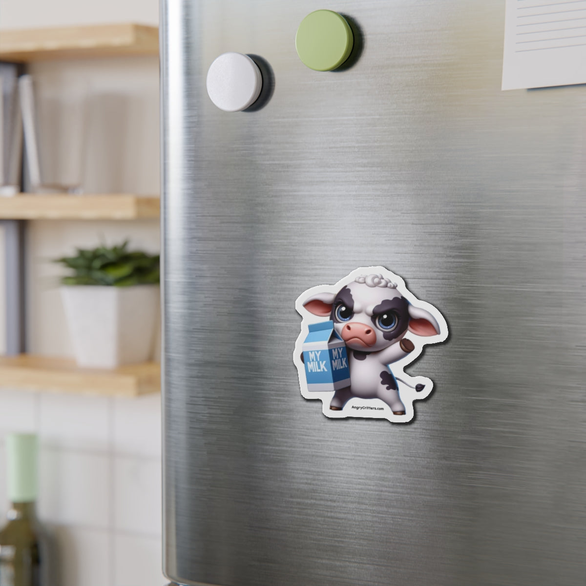 Angry Cow Die-Cut Magnet