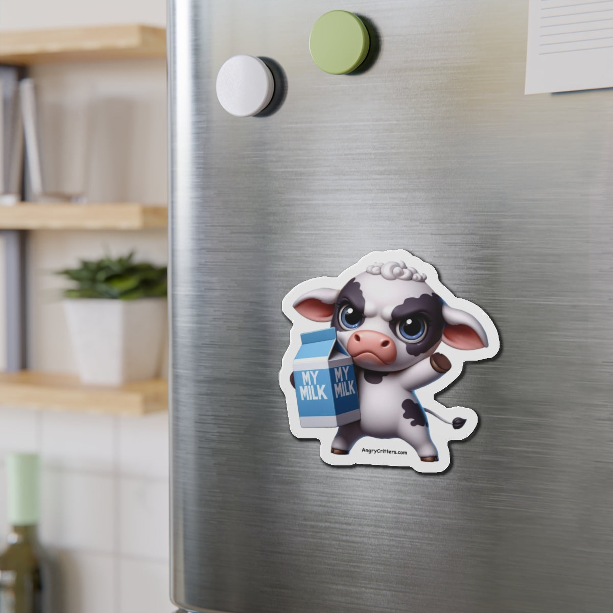 Angry Cow Die-Cut Magnet