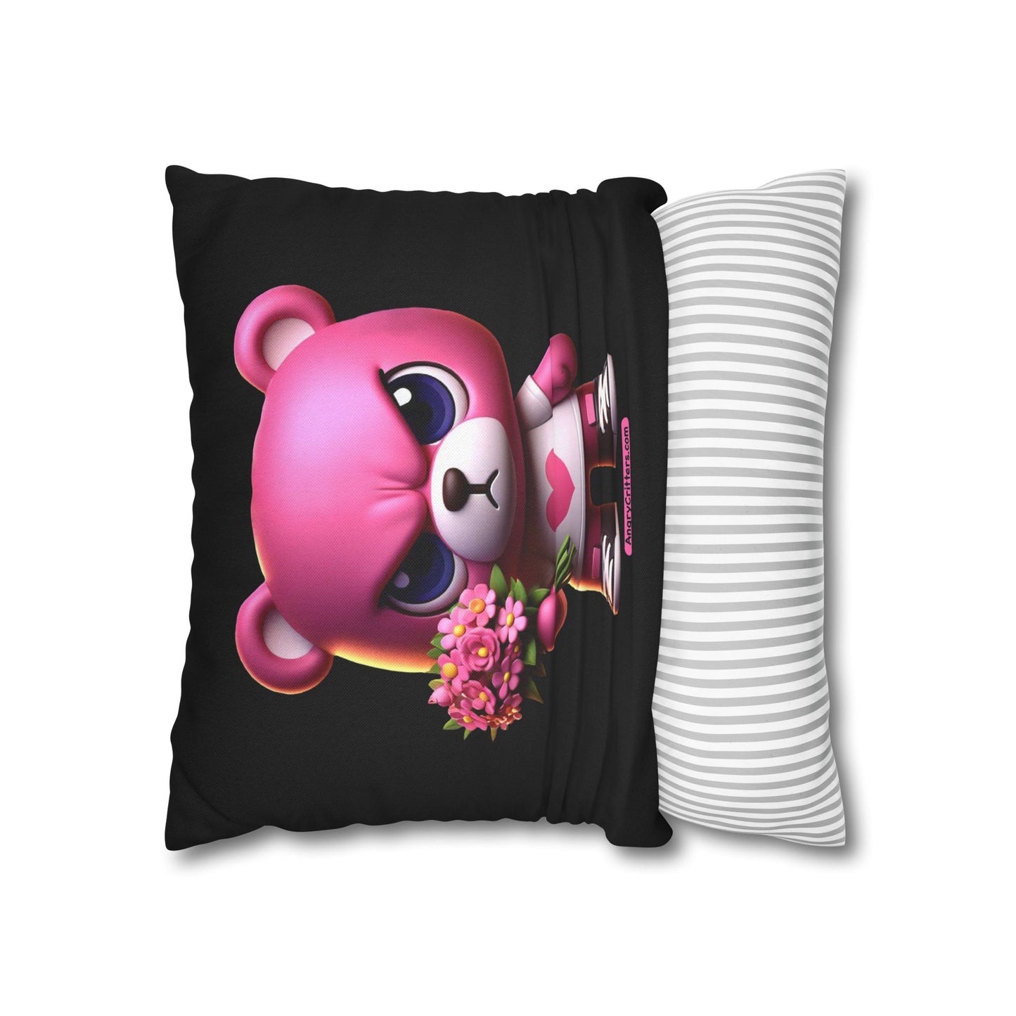 Square Pillowcase Evelyn Pink Teddy (Spun Polyester)
