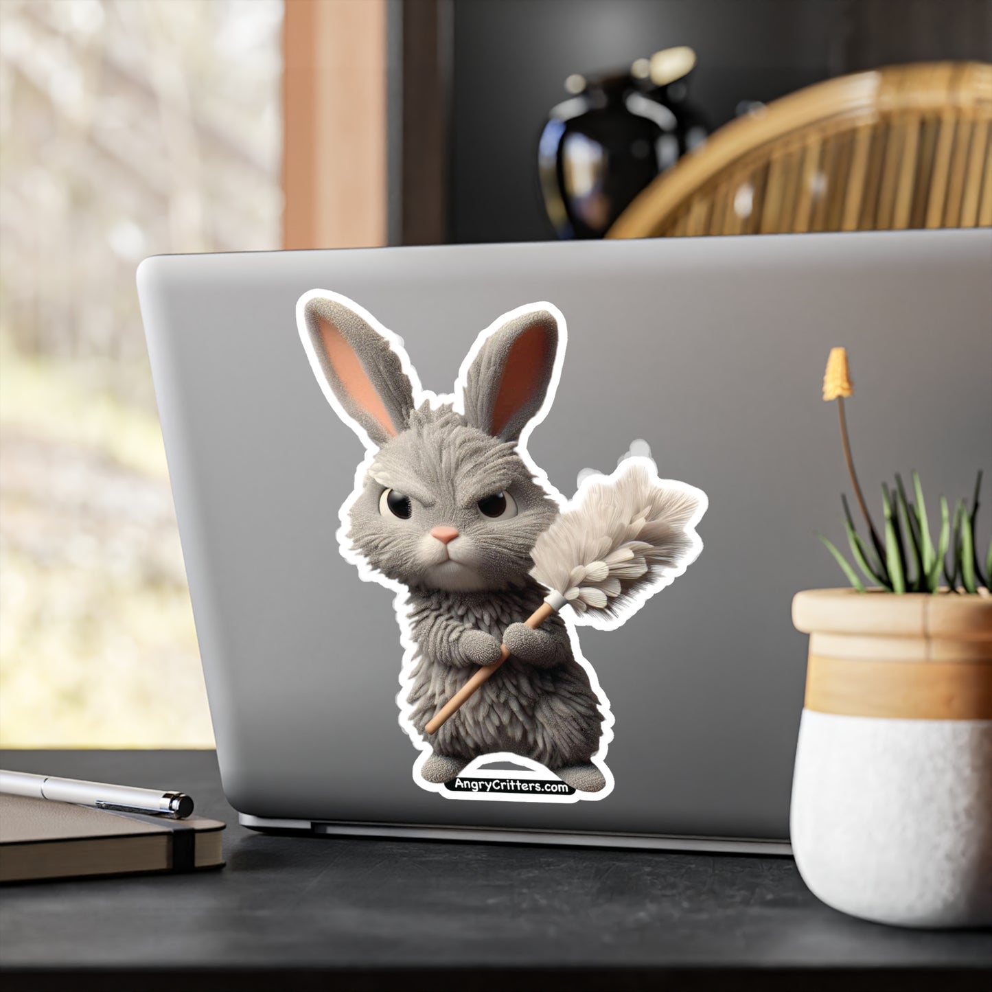 Angry Dust Bunny Vinyl Kiss-Cut Decal