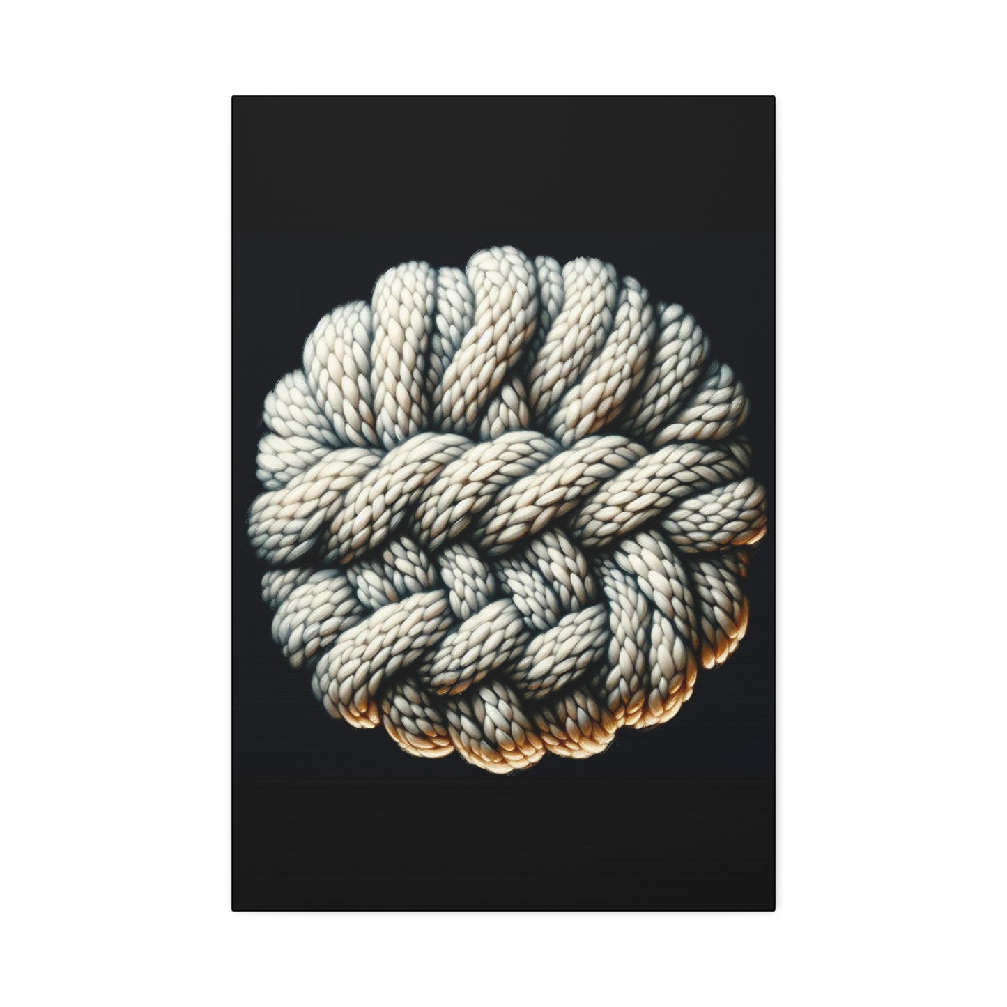 Canvas Stretched, Fisherman Aesthetic Knitted Knot Wall Art, Nautical Decor, Fine Woolens Print, Ocean Theme Painting, Oil
