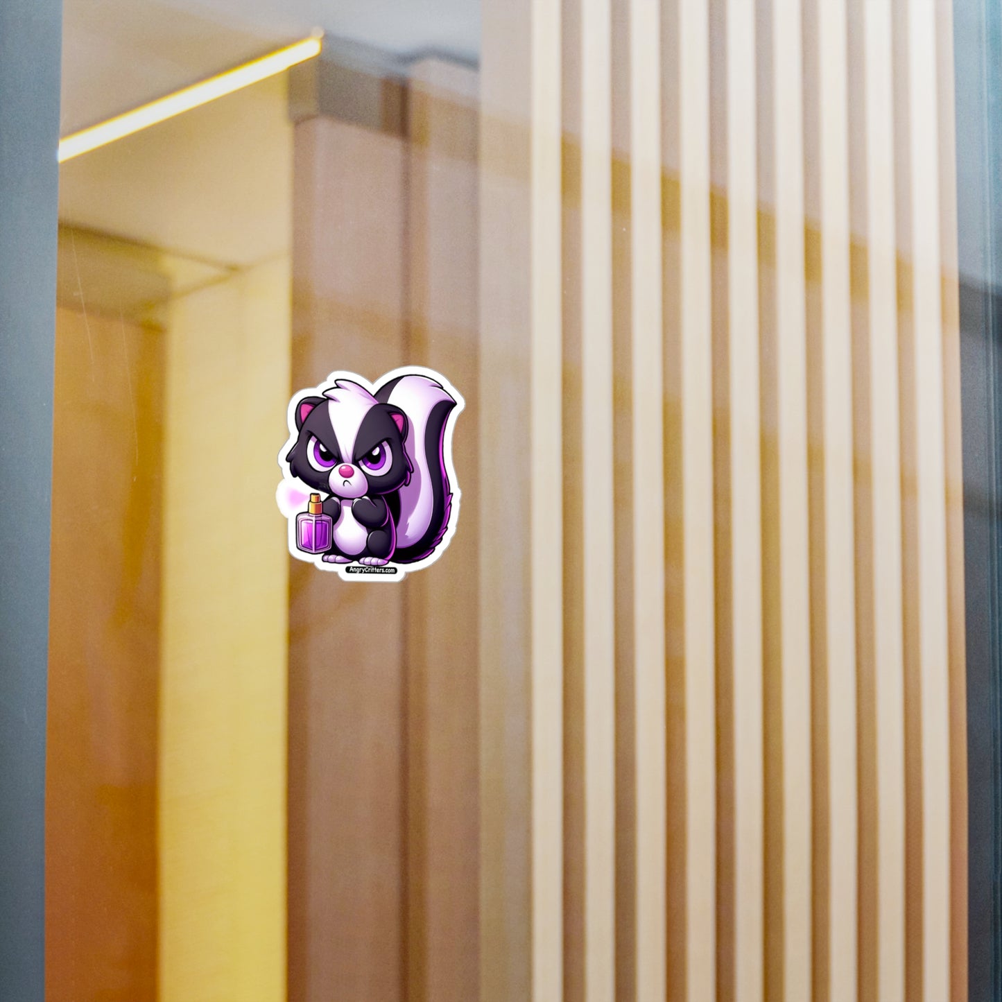 Angry Critters - Skunk with Perfume, Kiss-Cut Vinyl Decals