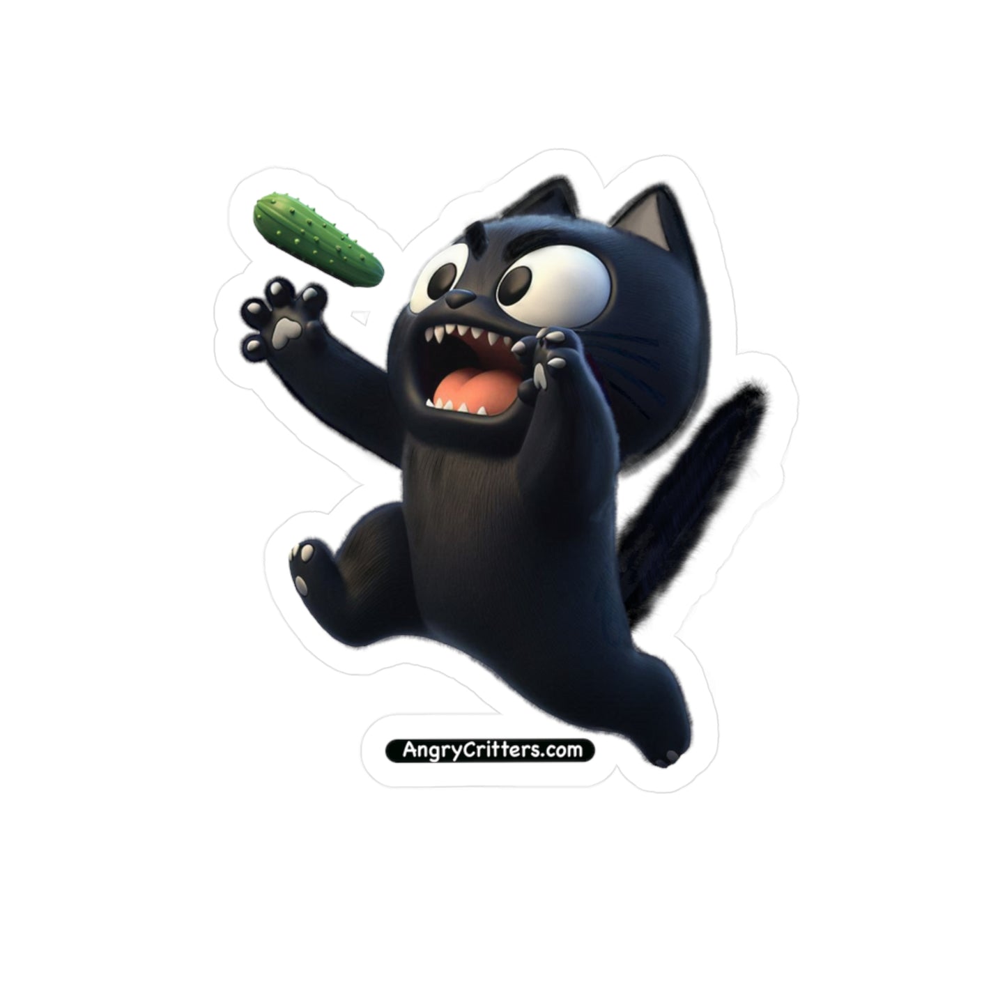 Angry Critters - Black Cat Scare, Kiss-Cut Vinyl Decals