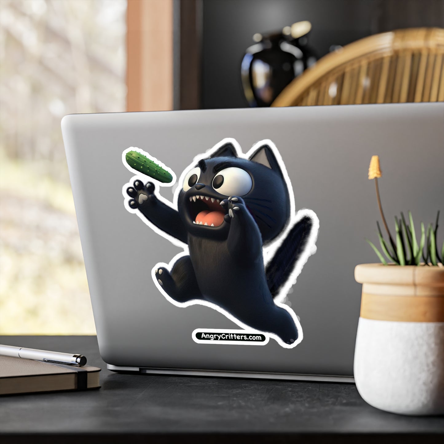 Angry Critters - Black Cat Scare, Kiss-Cut Vinyl Decals