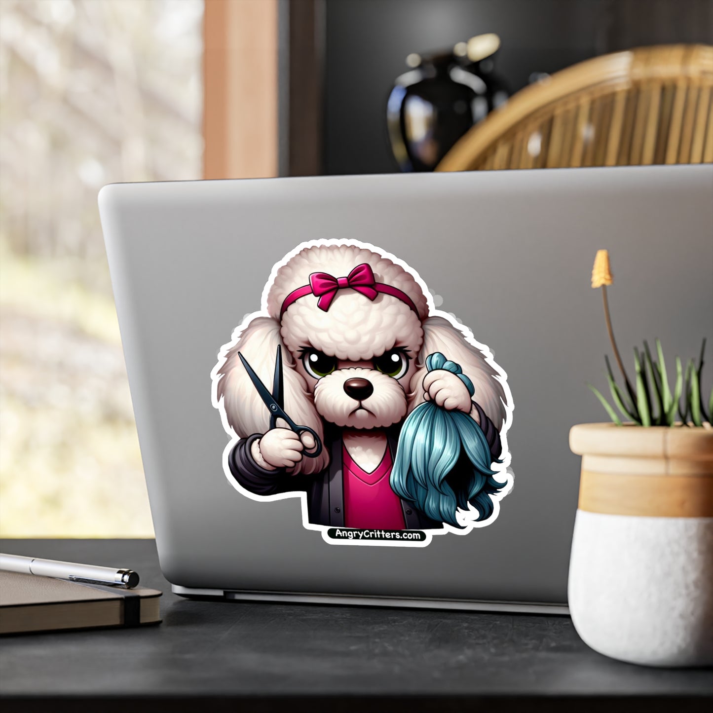 Angry Critters - Poodle Hairdresser Kiss-Cut Vinyl Decals