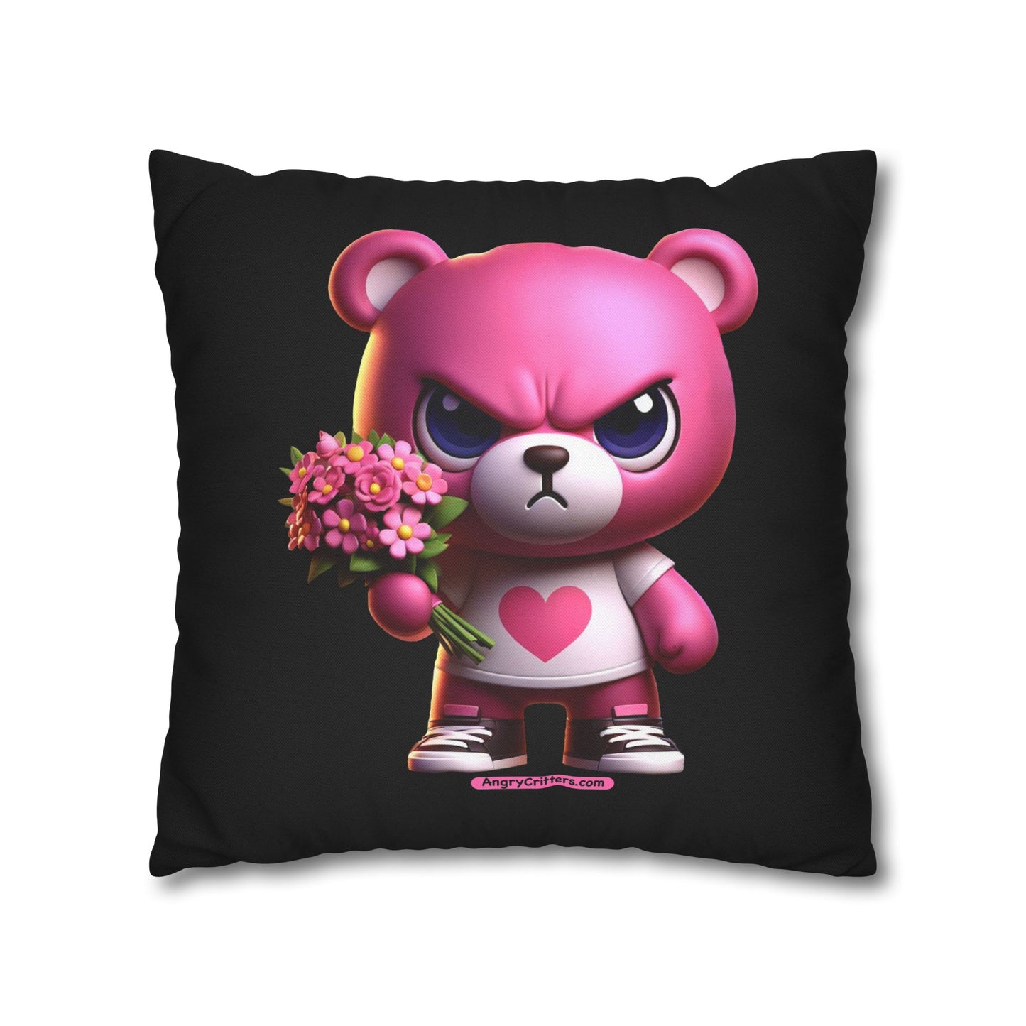 Square Pillowcase Evelyn Pink Teddy (Spun Polyester)