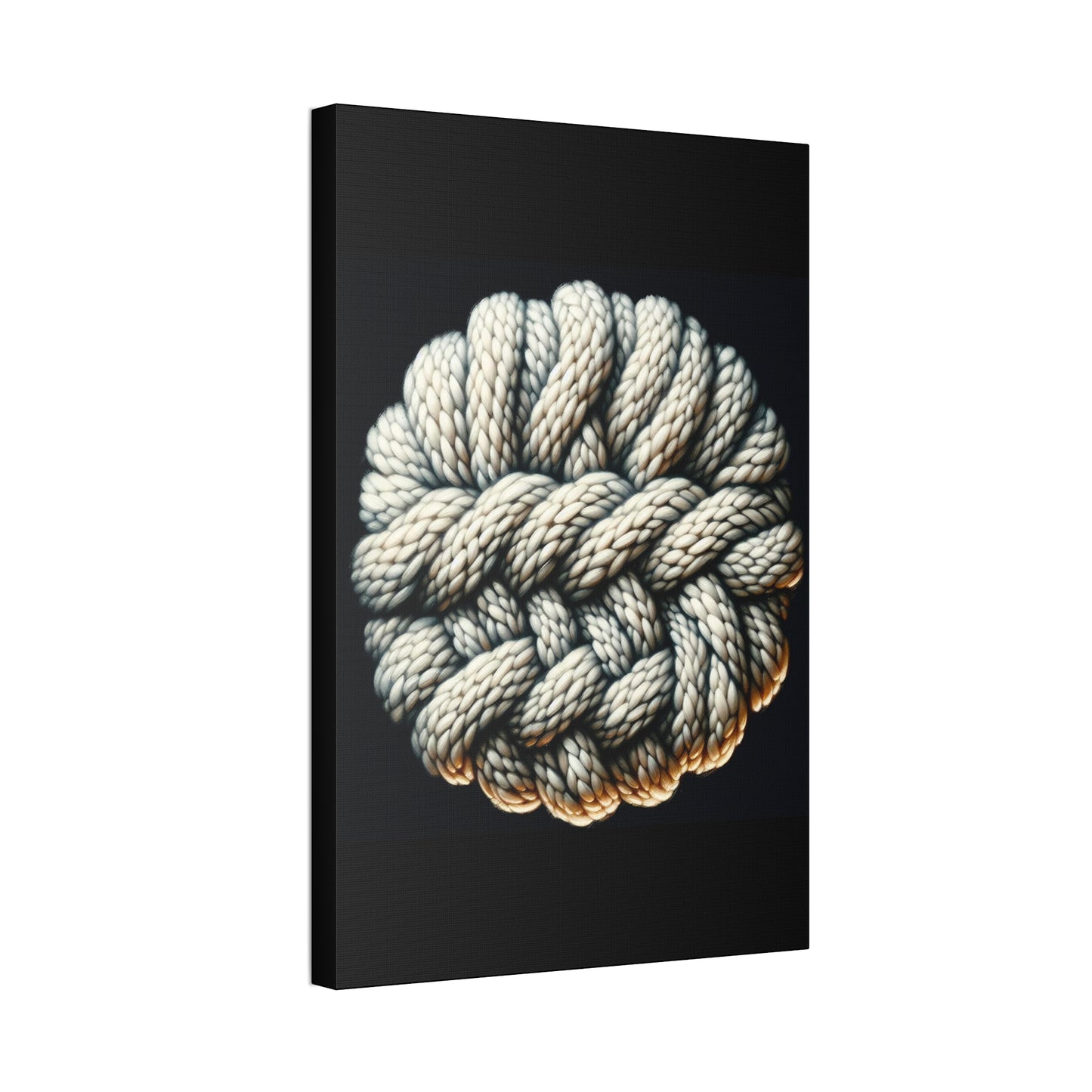 Canvas Stretched, Fisherman Aesthetic Knitted Knot Wall Art, Nautical Decor, Fine Woolens Print, Ocean Theme Painting, Oil