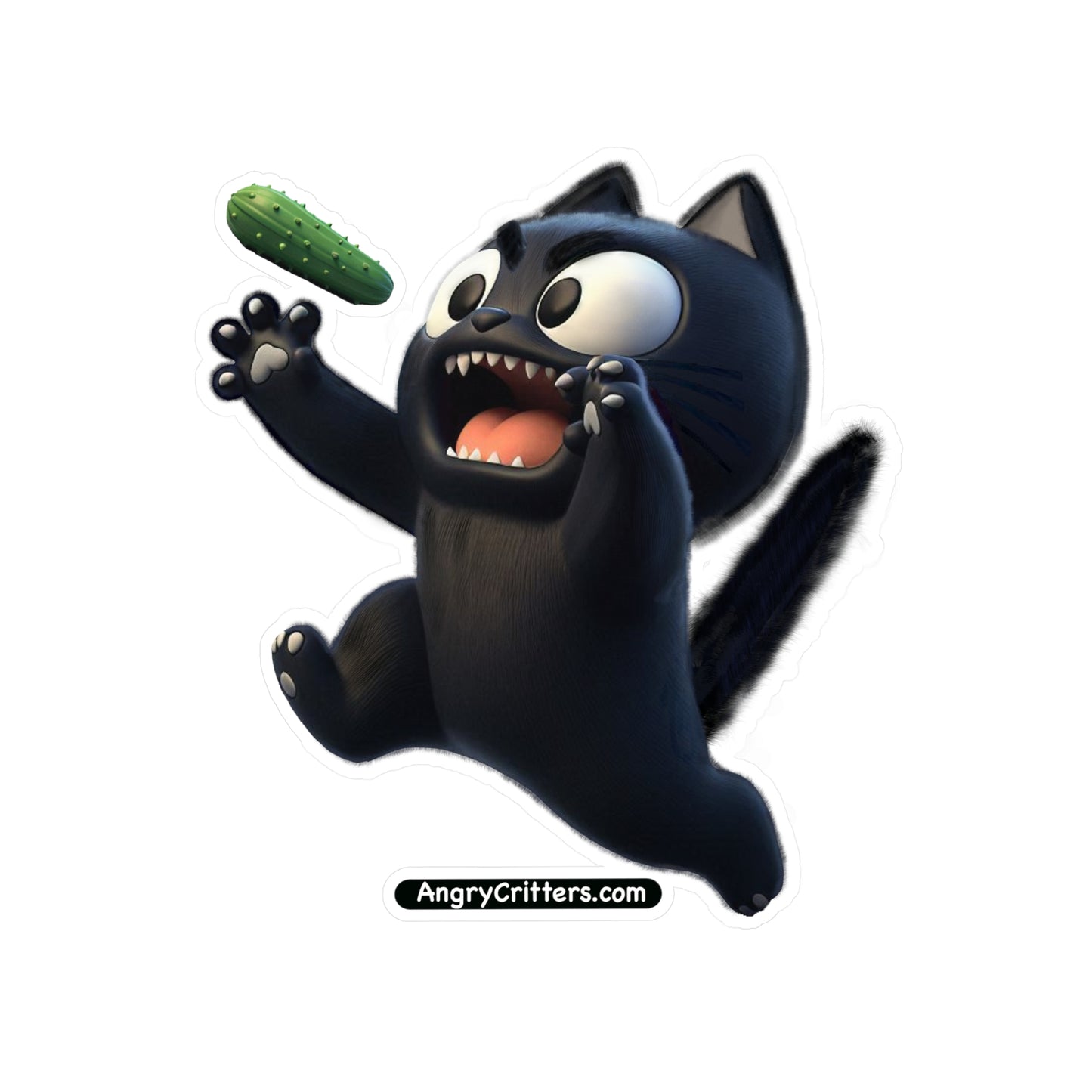 Angry Critters - Black Cat Scare, Kiss-Cut Vinyl Decals