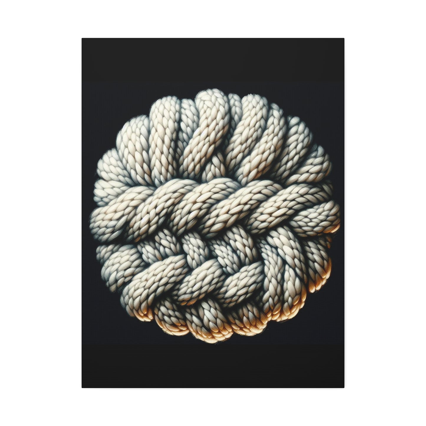 Canvas Stretched, Fisherman Aesthetic Knitted Knot Wall Art, Nautical Decor, Fine Woolens Print, Ocean Theme Painting, Oil