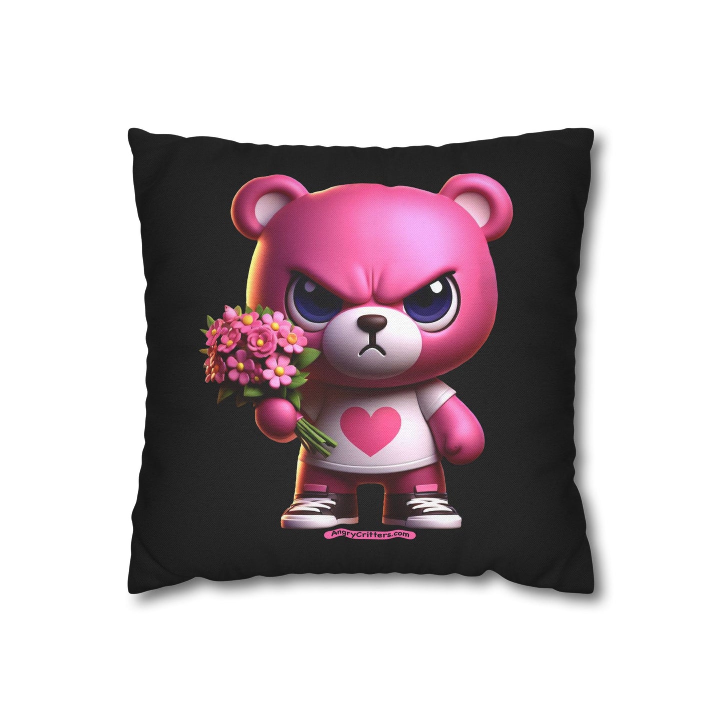 Square Pillowcase Evelyn Pink Teddy (Spun Polyester)