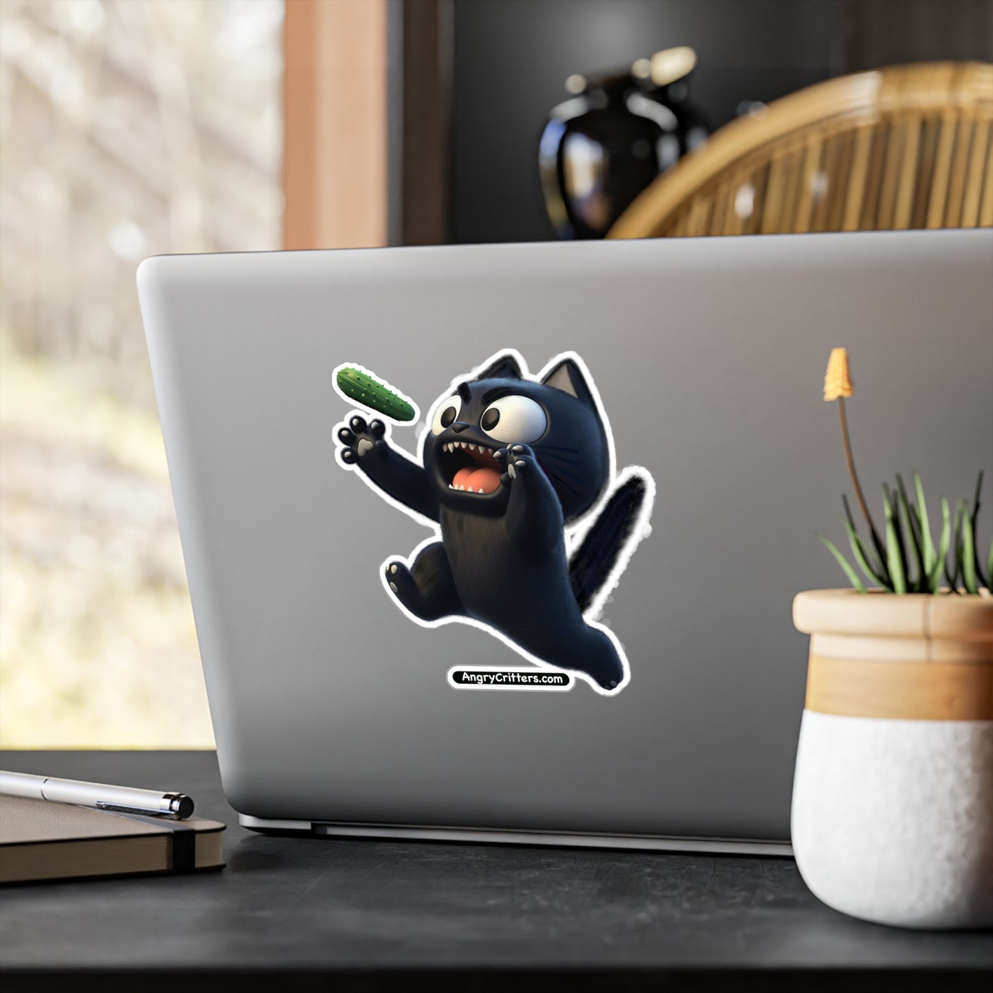 Angry Critters - Black Cat Scare, Kiss-Cut Vinyl Decals