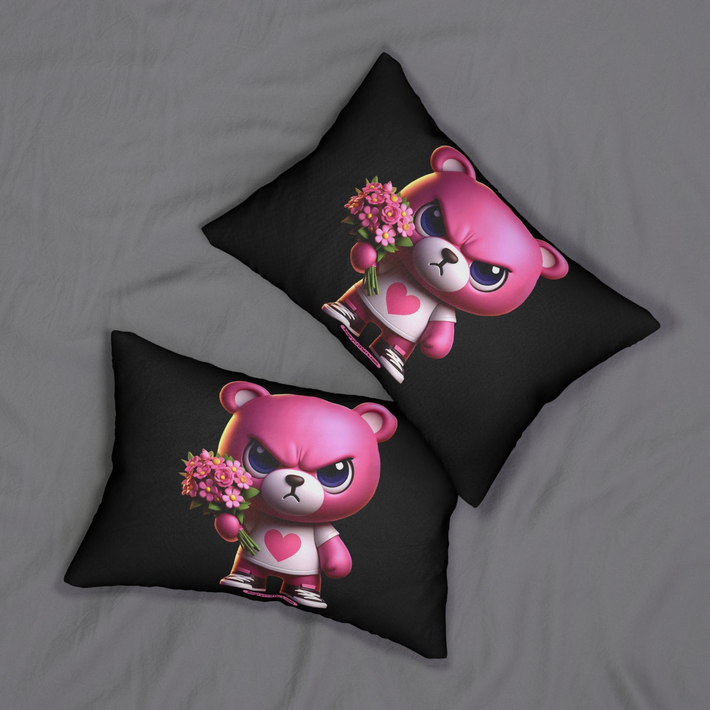 Lumbar Pillow Evelyn Pink Teddy (Spun Polyester)