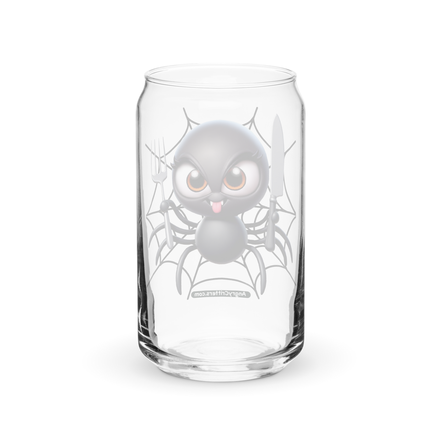 Angry Critters - Black Widow Spider, Can-shaped glass