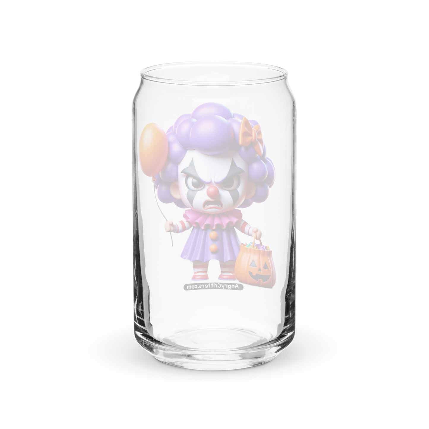 Angry Critters - Halloween Clown Purple, Can-shaped glass