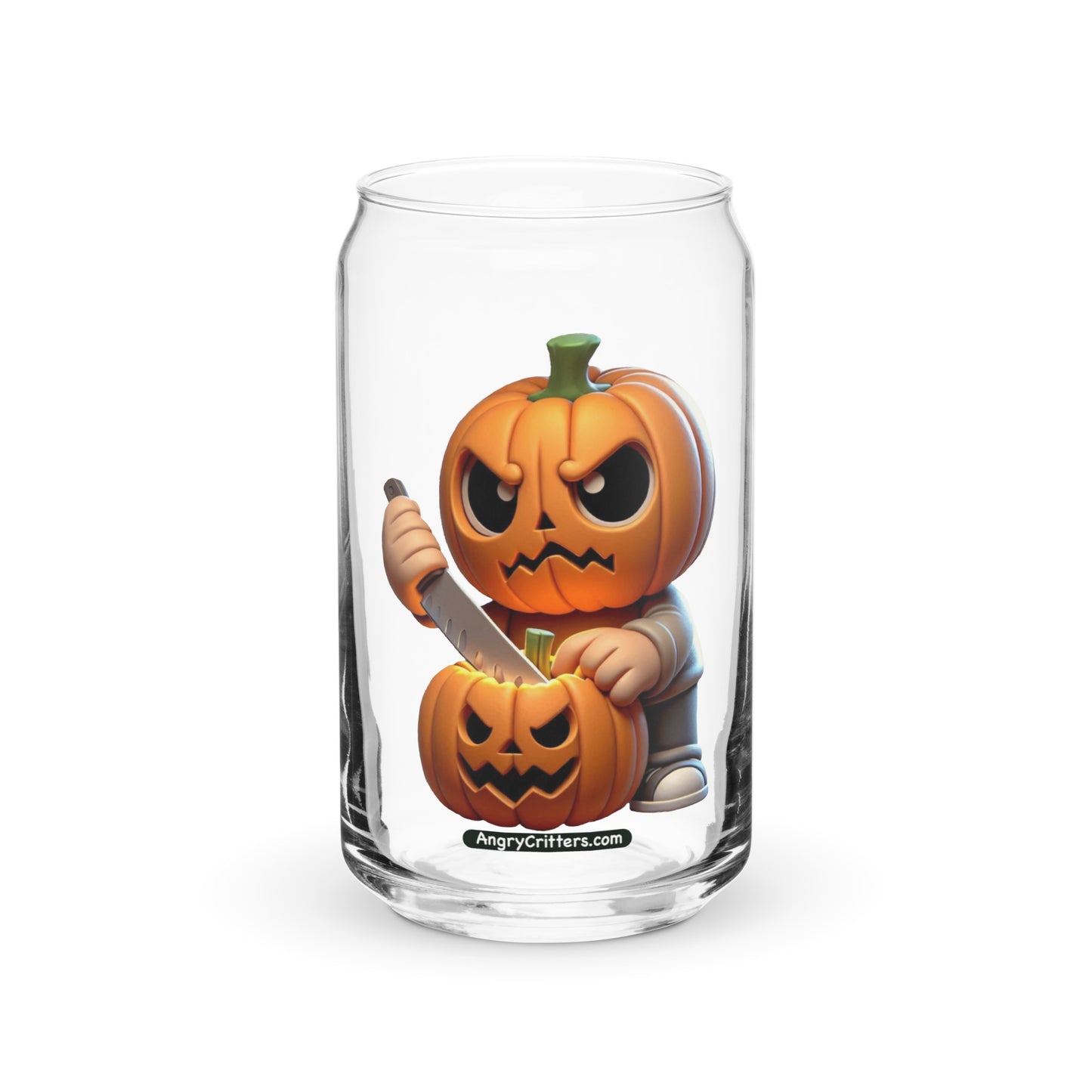 Angry Critters - Jack Carving Pumpkin, Can-shaped glass